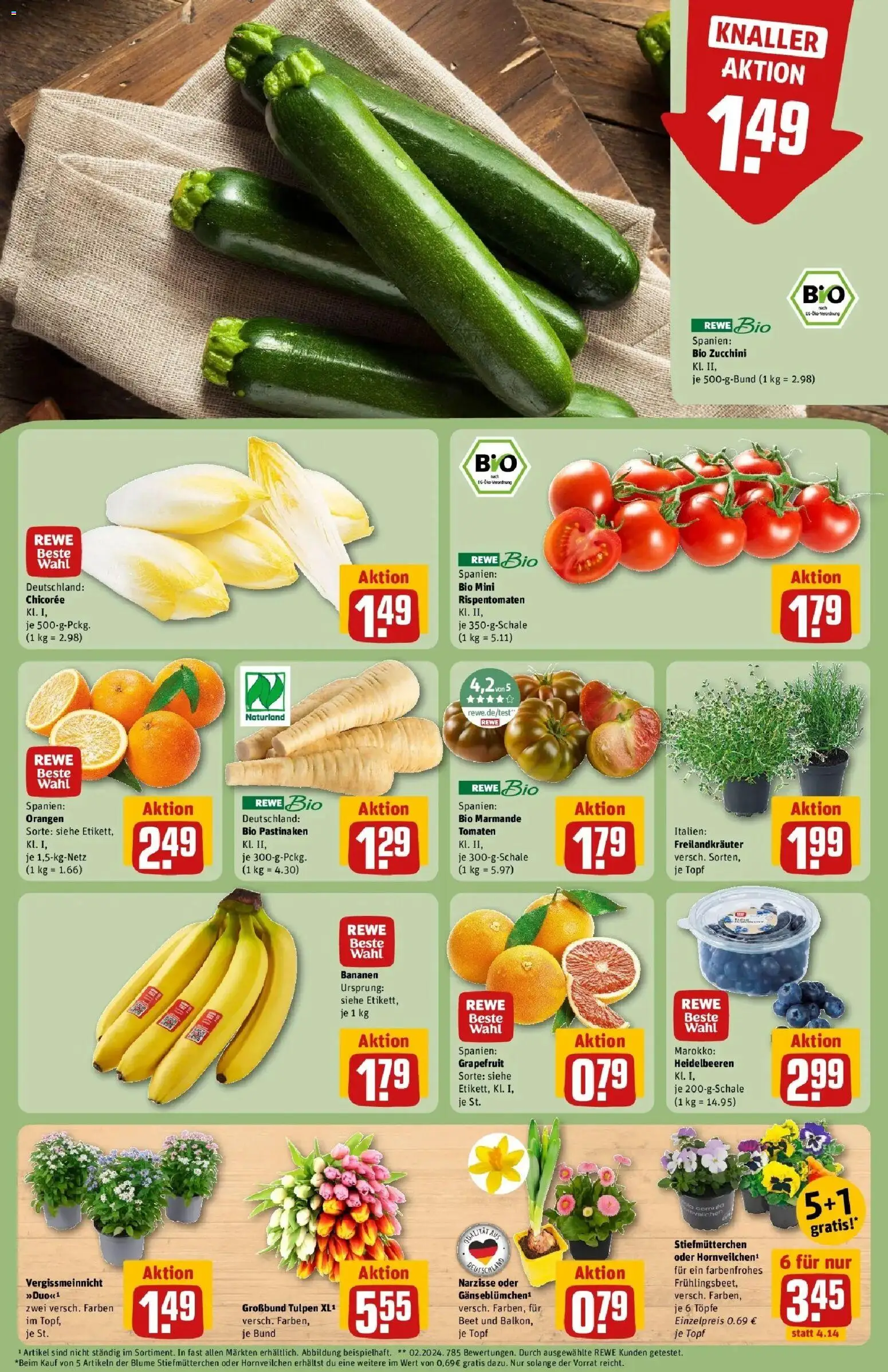 Rewe Prospekt Karben	 – gültig ab 15.03.2026 | Seite: 9 | Produkte: Bananen, Orangen, Grapefruit, Zucchini