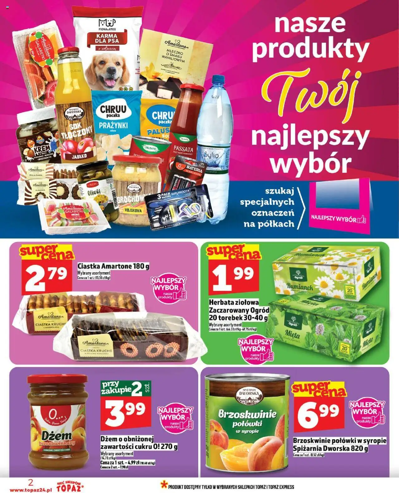 Topaz Gazetka od 18.09.2025 | Strona: 2 | Produkty: Galaretki, Ciastka kruche, Mięta, Bateria