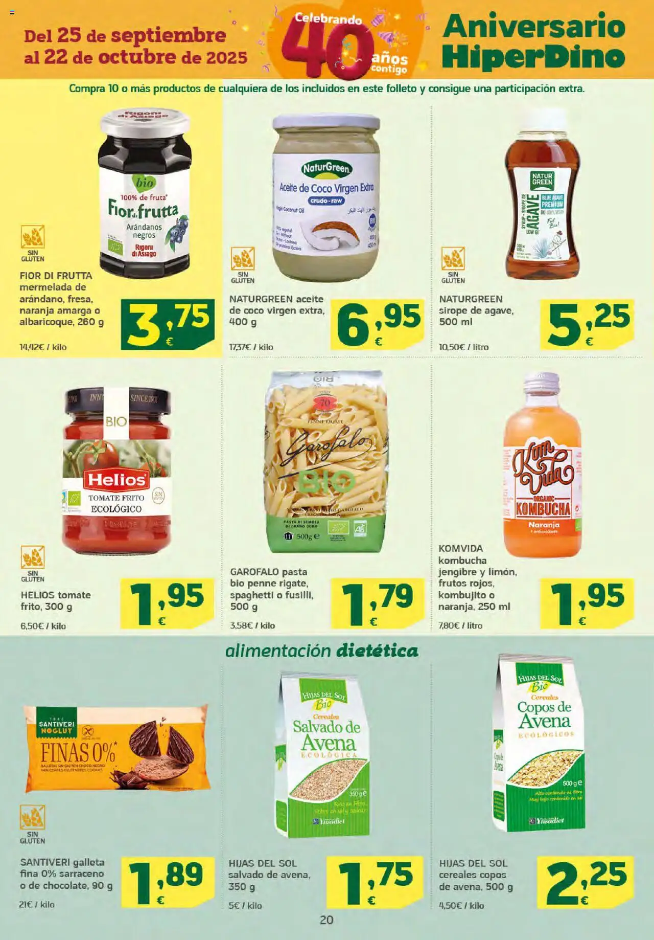 HiperDino folleto │ válido desde el 25.09.2025 | Página: 20 | Productos: Aceite, Τυρόπιτα, Copos, Aceite de coco