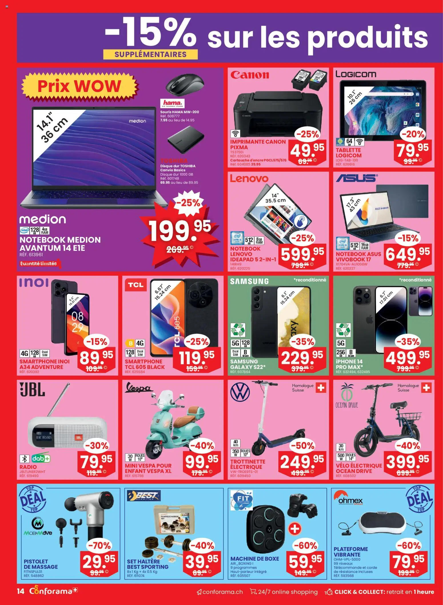 Conforama aktionen FR – gültig ab 11.03.2026 | Seite: 14 | Produkte: Notebook, Smartphone, Iphone, Lenovo