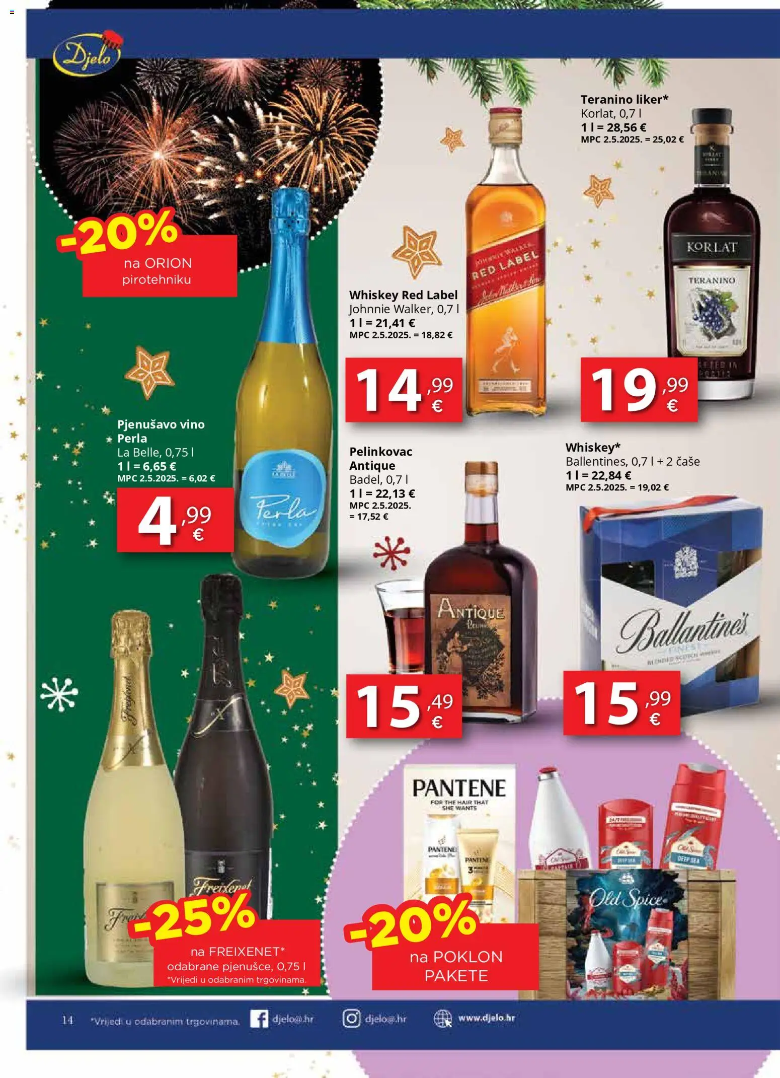 Djelo katalog | vrijedi od 22.12.2025 | Stranica: 14 | Proizvodi: Red Label, Vino, Čaše, Old Spice