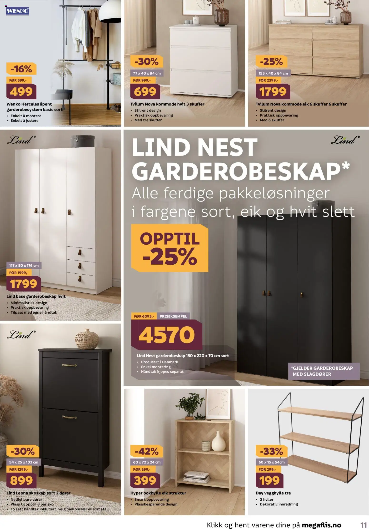 {H1} | Side: 11 | Produkter: Bokhylle, Garderobeskap, Kommode, Håndtak