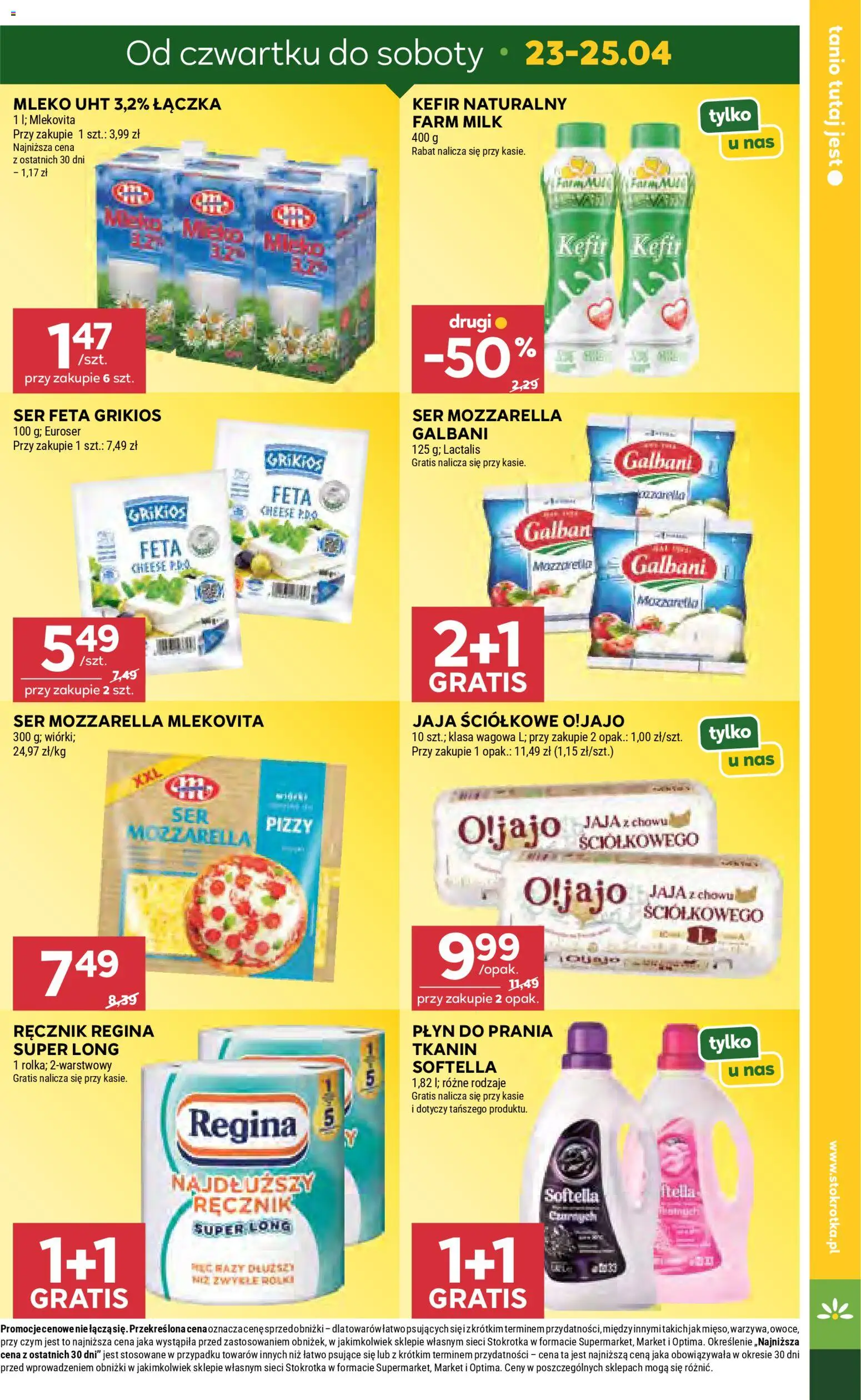 Stokrotka gazetka - Market od 23.04.2026 | Strona: 5 | Produkty: Kefir, Rolki, Kefir naturalny, Mozzarella