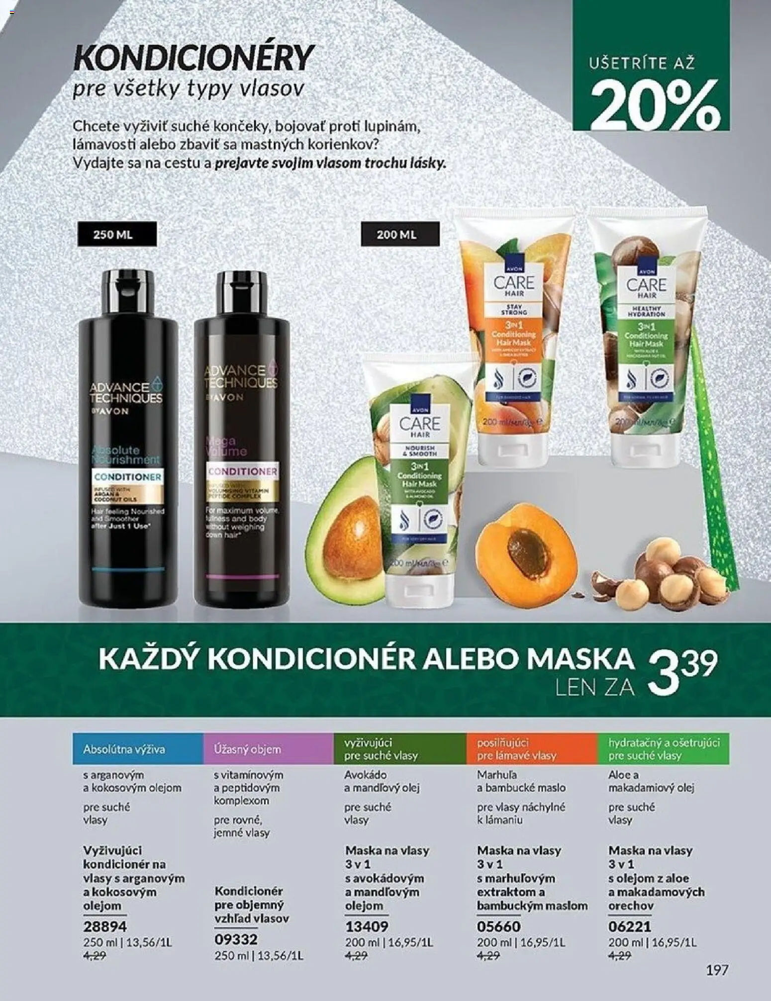 Nové Avon akcie – leták je platný od 01.12.2025 | Strana: 197 | Produkty: Olej, Mandľový olej, Maska na vlasy, Maska