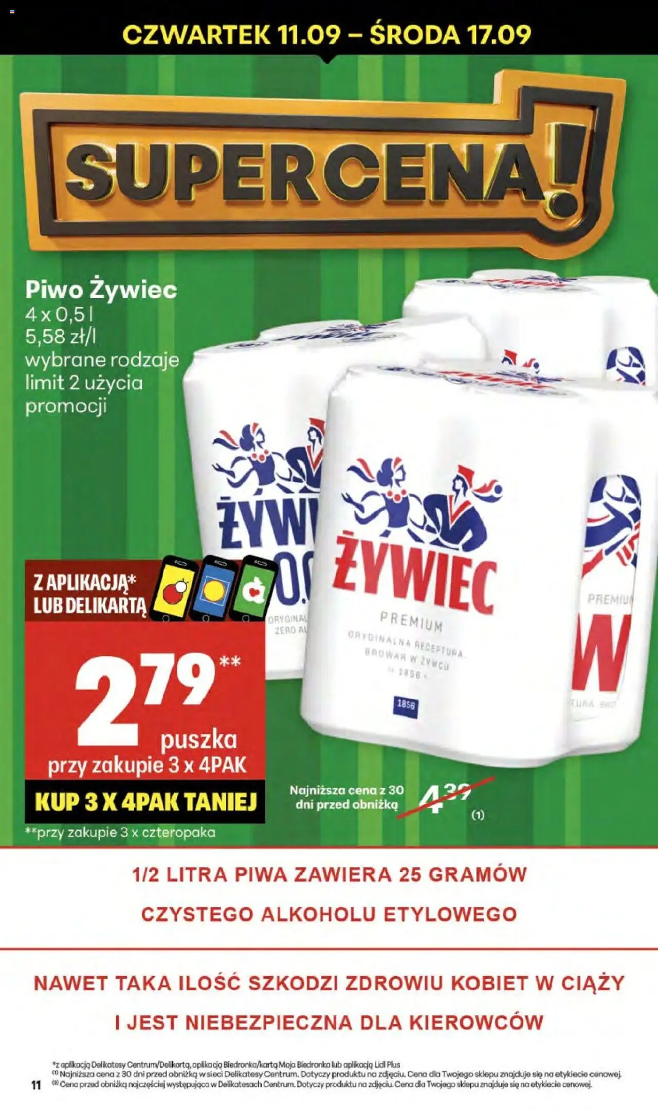 Delikatesy Centrum Gazetka od 11.09.2025 | Strona: 11 | Produkty: Delikatesy, Piwo