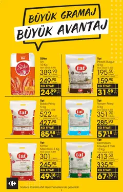 22.04.2026 tarihinden itibaren geçerli olan CarrefourSA kataloğu önizlemesi | Sayfa: 3 | Ürünler: Fasulye, Ravioli, Pirinç