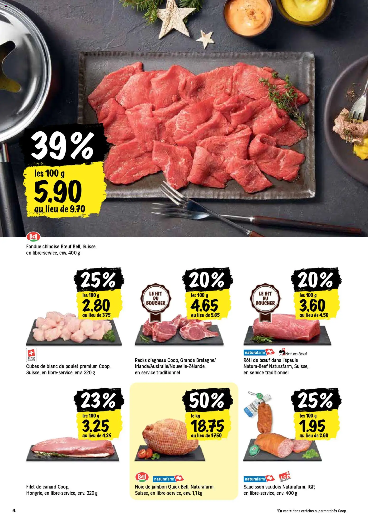 Coop - Les actions de la semaine – gültig ab 22.12.2025 | Seite: 4 | Produkte: Fondue
