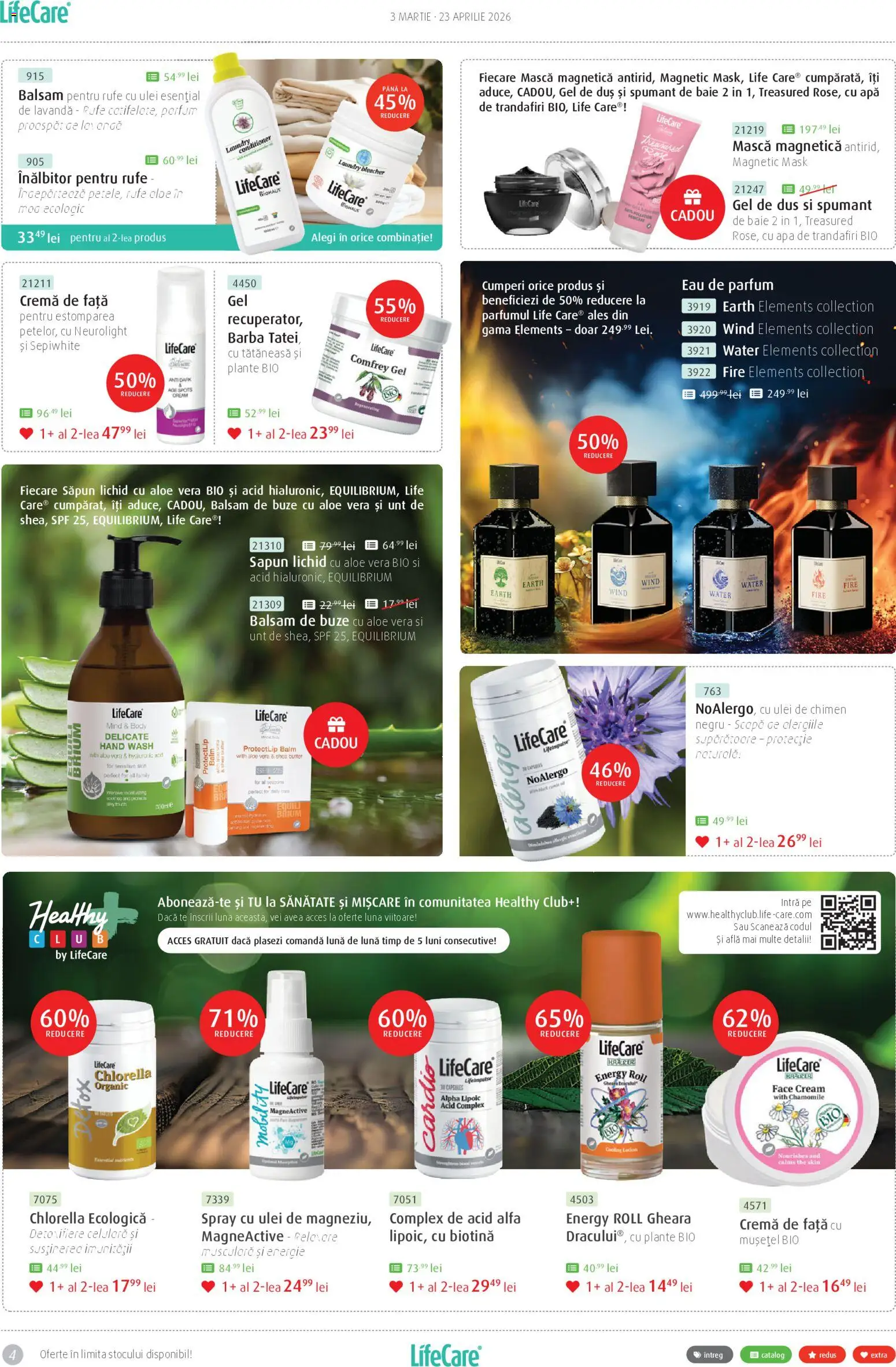 Noul catalog Life Care – valabil de la 03.03.2026 | Pagină: 4 | Produse: Aloe vera, Parfum, Cremă, Săpun lichid
