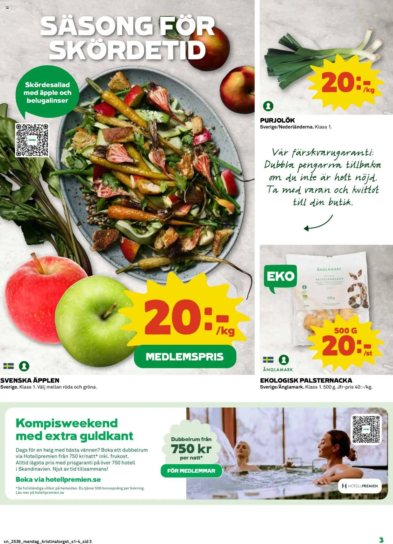 Coop reklamblad aktuell från 15.09.2025 | Sida: 3 | Produkter: Äpplen, Äpple