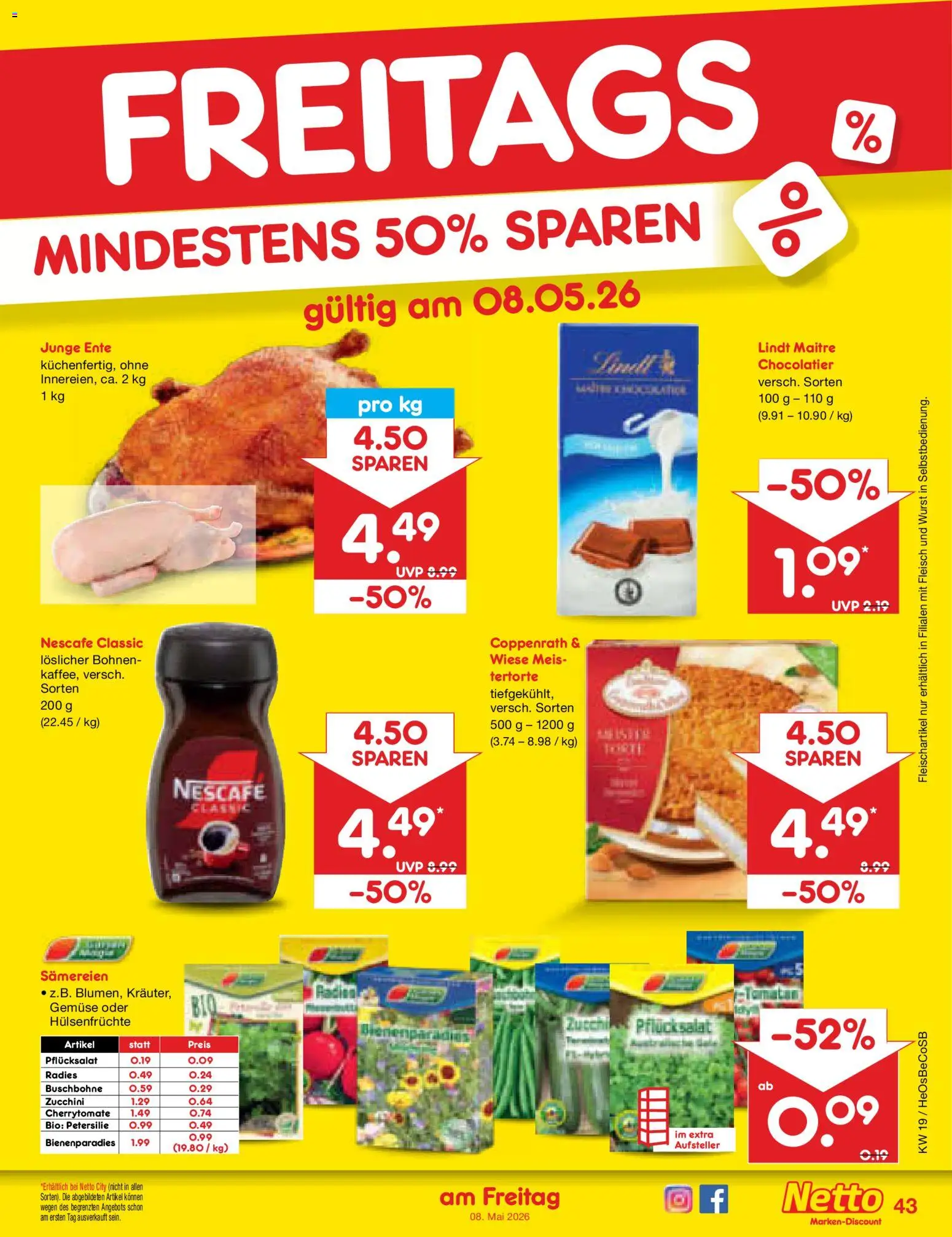Netto Marken-Discount Prospekt 	 – gültig ab 04.05.2026 | Seite: 61 | Produkte: Nescafe, Petersilie, Lindt, Fleisch