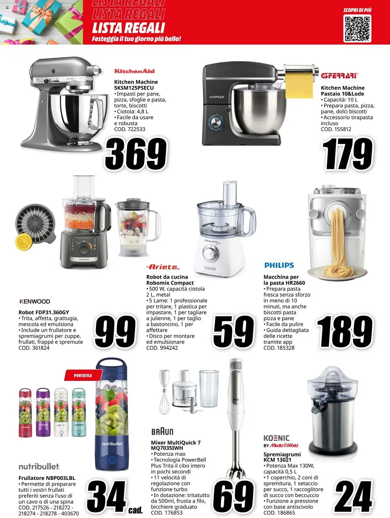 Volantino Media World del 04.09.2025 | Pagina: 21 | Prodotti: Tritatutto, Robot, Spremiagrumi, Robot da cucina