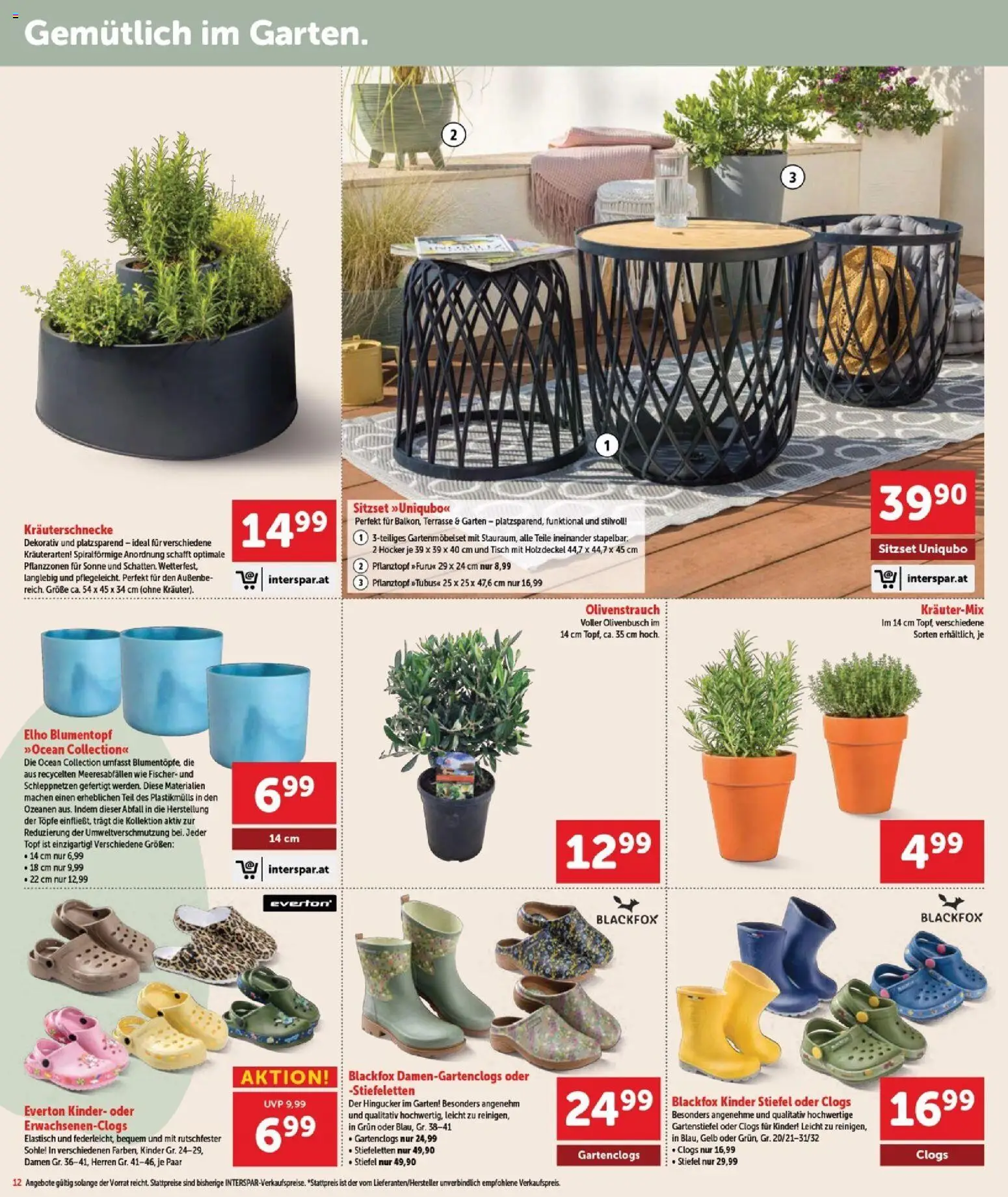 Interspar Flugblatt - Burgenland gültig ab 17.03.2026 | Seite: 12 | Produkte: Stiefel, Tisch, Blumentopf