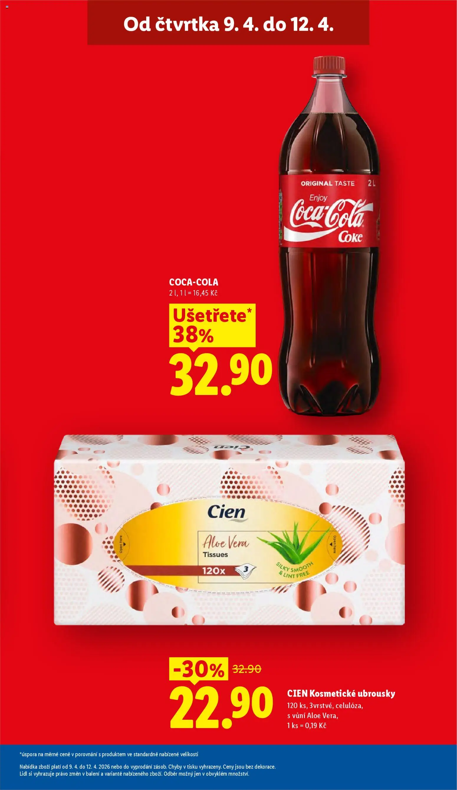 Lidl leták od 09.04.2026 | Strana: 5 | Produkty: Cien, Ubrousky, Aloe vera