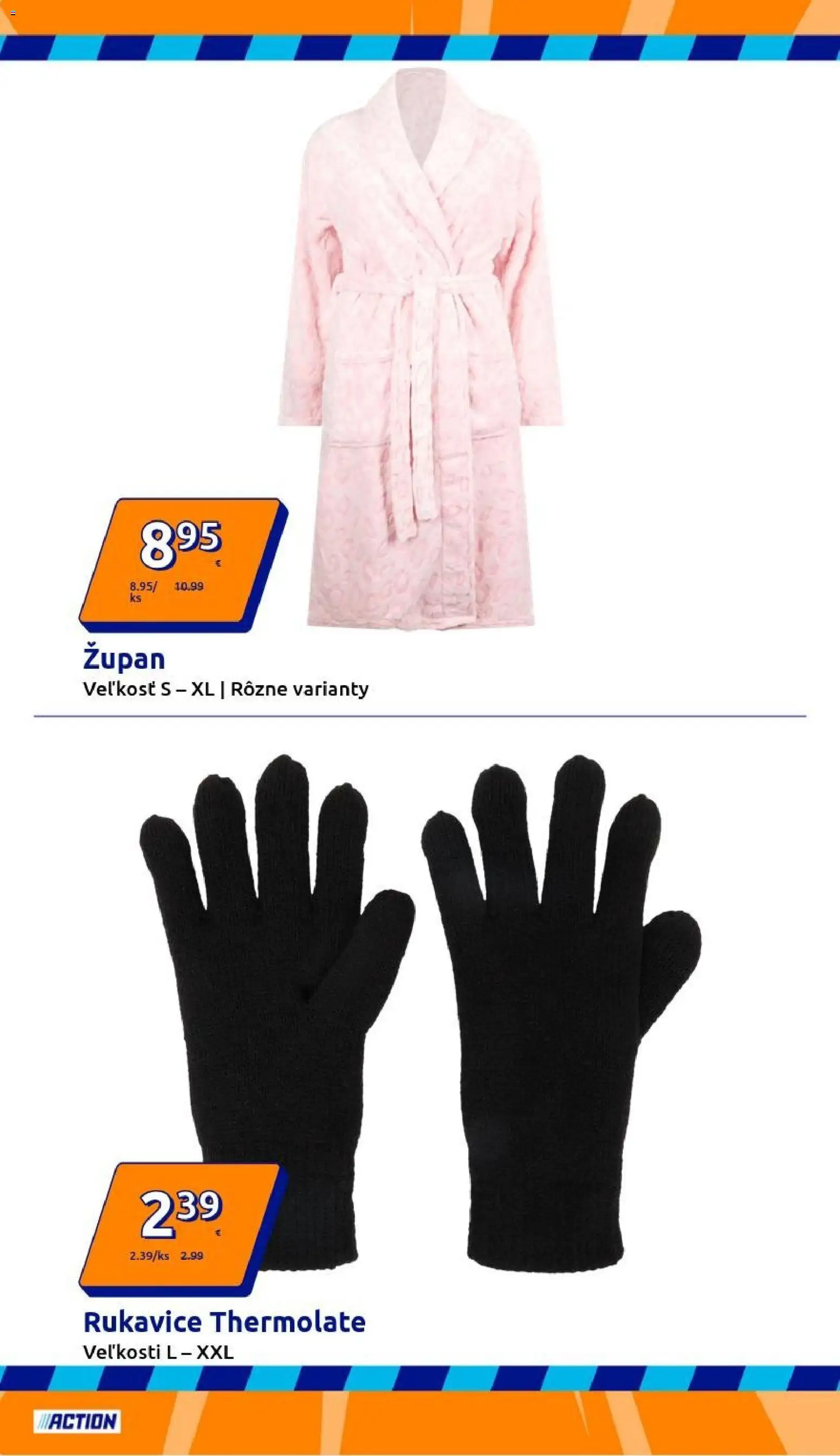 Nové Action akcie – leták je platný od 14.01.2026 | Strana: 4 | Produkty: Župan, Rukavice