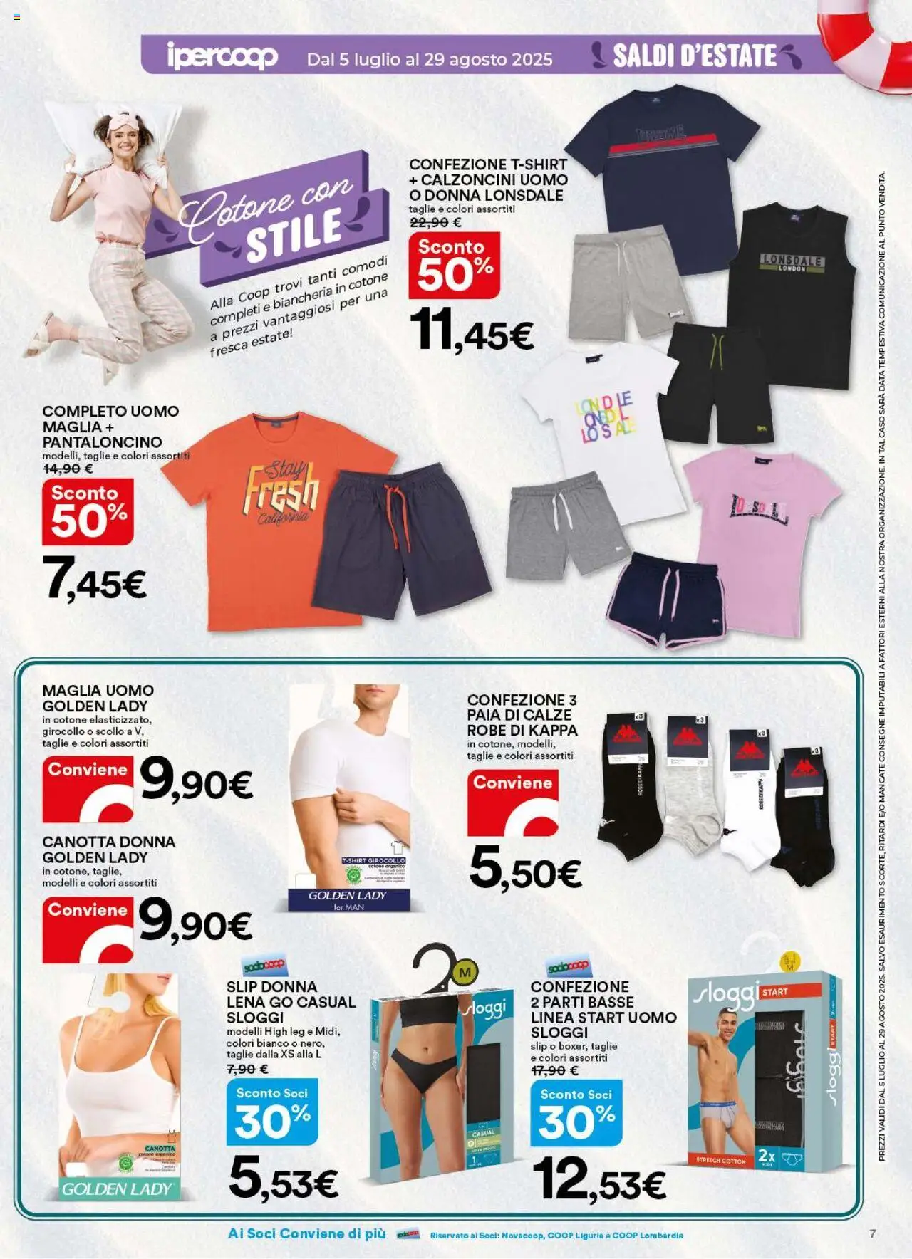 Volantino Ipercoop del 05.07.2025 | Pagina: 7 | Prodotti: Canotta, Top, T-shirt, Data