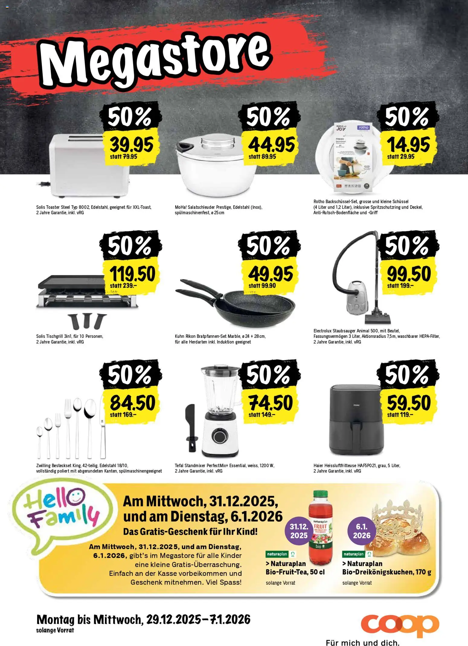 Coop Aktionen – gültig ab 29.12.2025 | Seite: 24 | Produkte: Toaster, Heißluftfritteuse, Mixer, Staubsauger