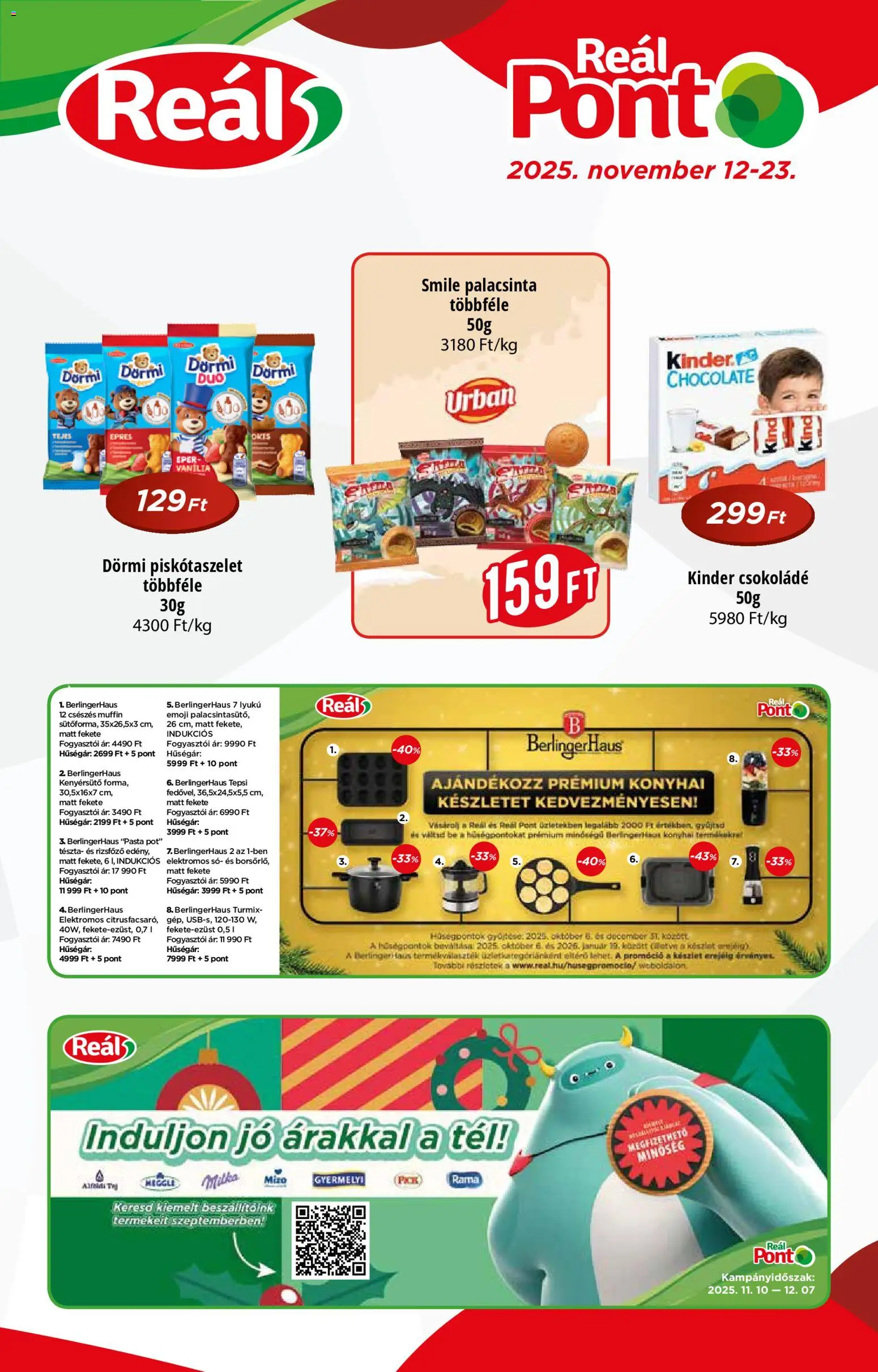 Reál akciós ujság - amely érvényes a következő dátumtól: 12.11.2025 | Oldal: 1 | Termékek: Muffin, Rizsfőző, Eper, Só