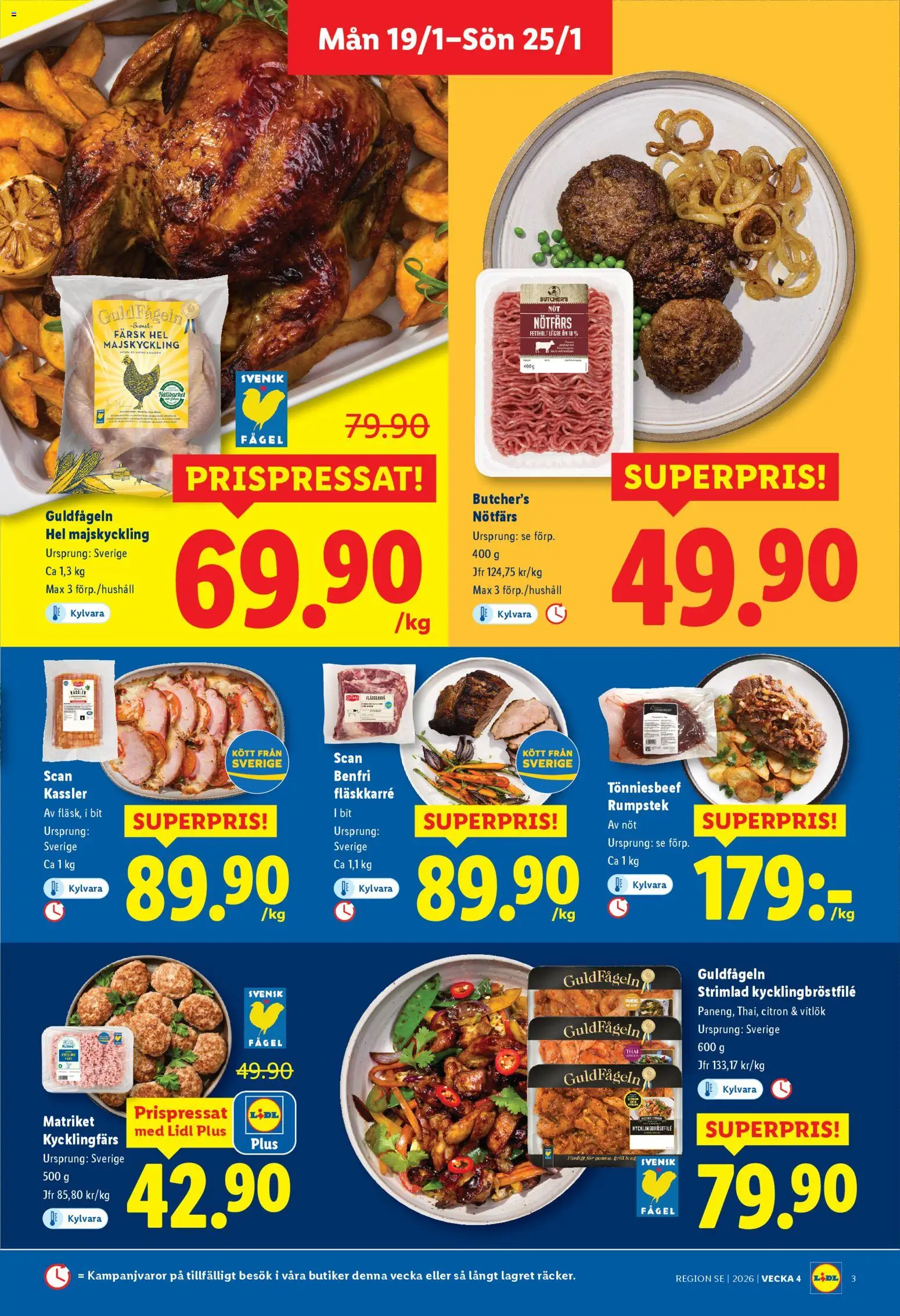 Lidl reklamblad aktuell från 19.01.2026 | Sida: 3 | Produkter: Kassler, Nötfärs, Vitlök, Citron