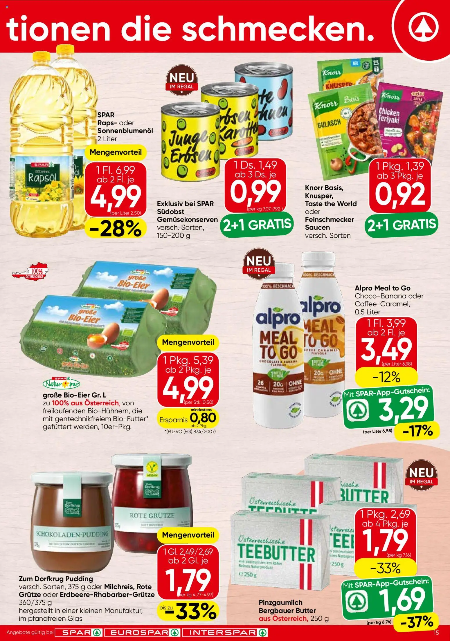 Spar Flugblatt - Niederösterreich gültig ab 09.04.2026 | Seite: 15 | Produkte: Regal, Butter