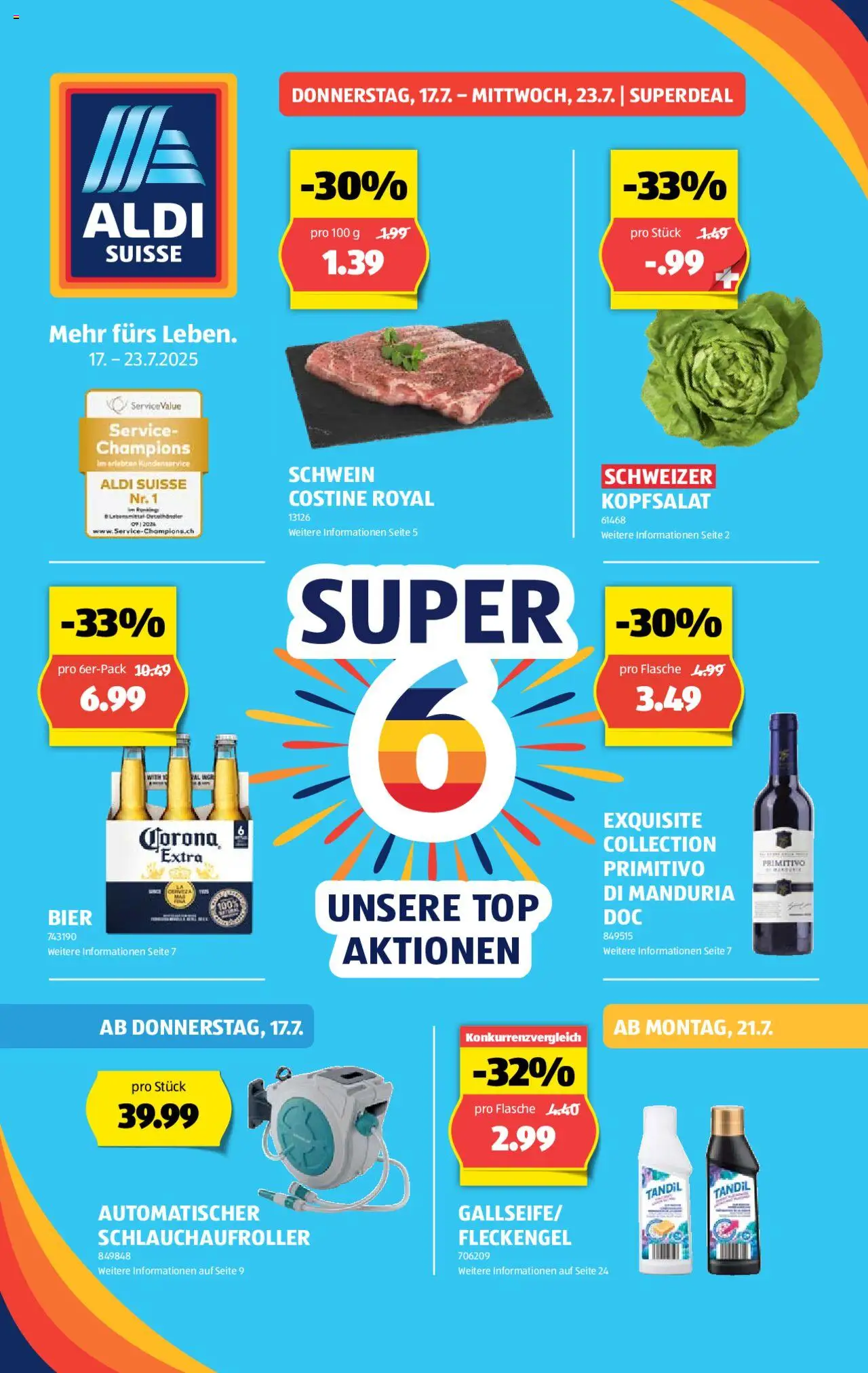 Aldi Aktionen ab 17.07.2025 | Seite: 1 | Produkte: Hose, Bier, Top
