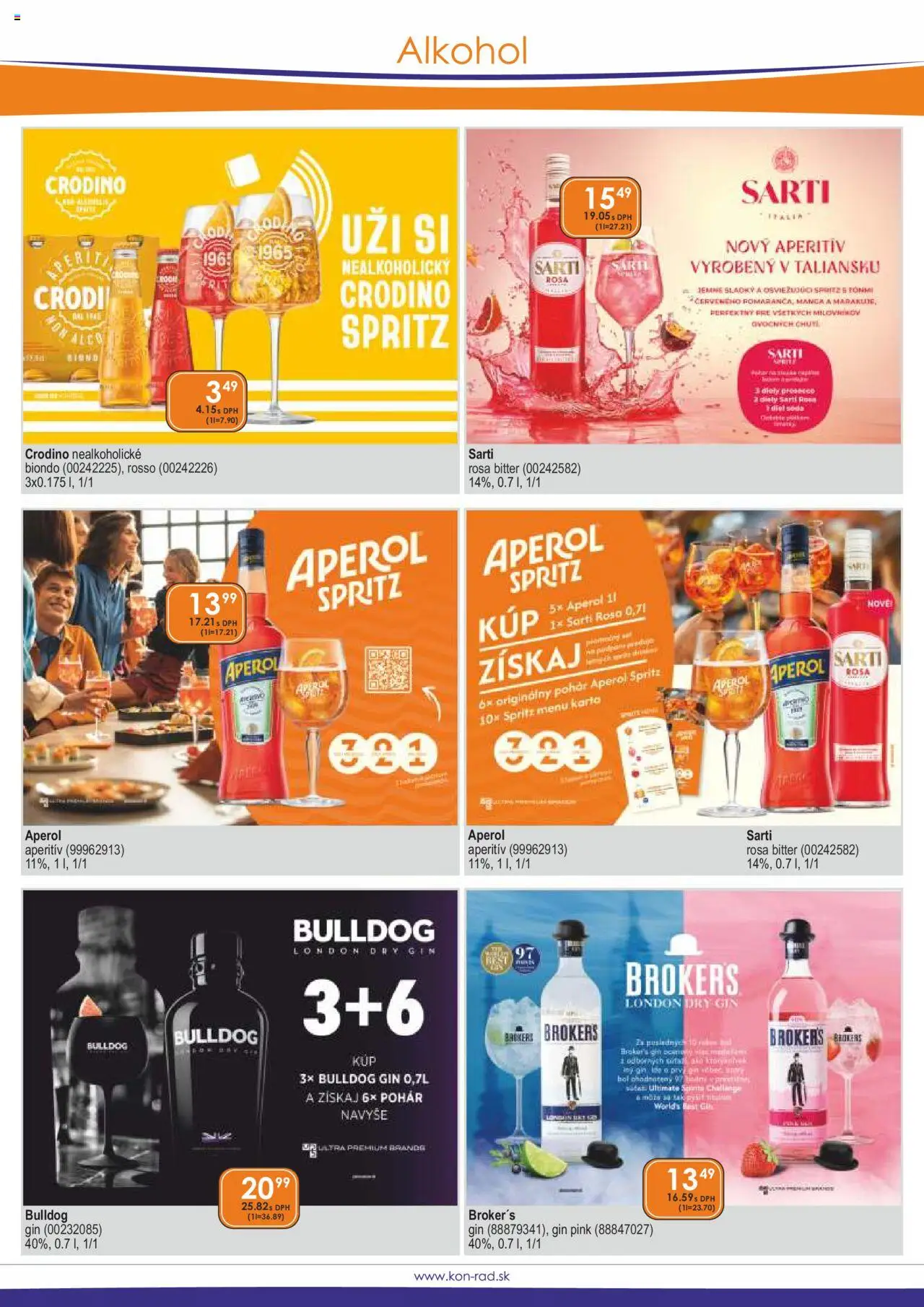 KON - RAD leták │ platný od 01.06.2025 | Strana: 8 | Produkty: Prosecco, Gin, Aperitív, Aperol