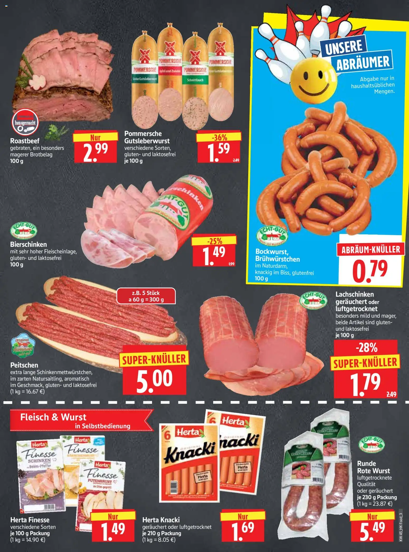 HERKULES Prospekt 	 – gültig ab 03.11.2025 | Seite: 3 | Produkte: Wurst, Schinken, Fleisch, Herta finesse