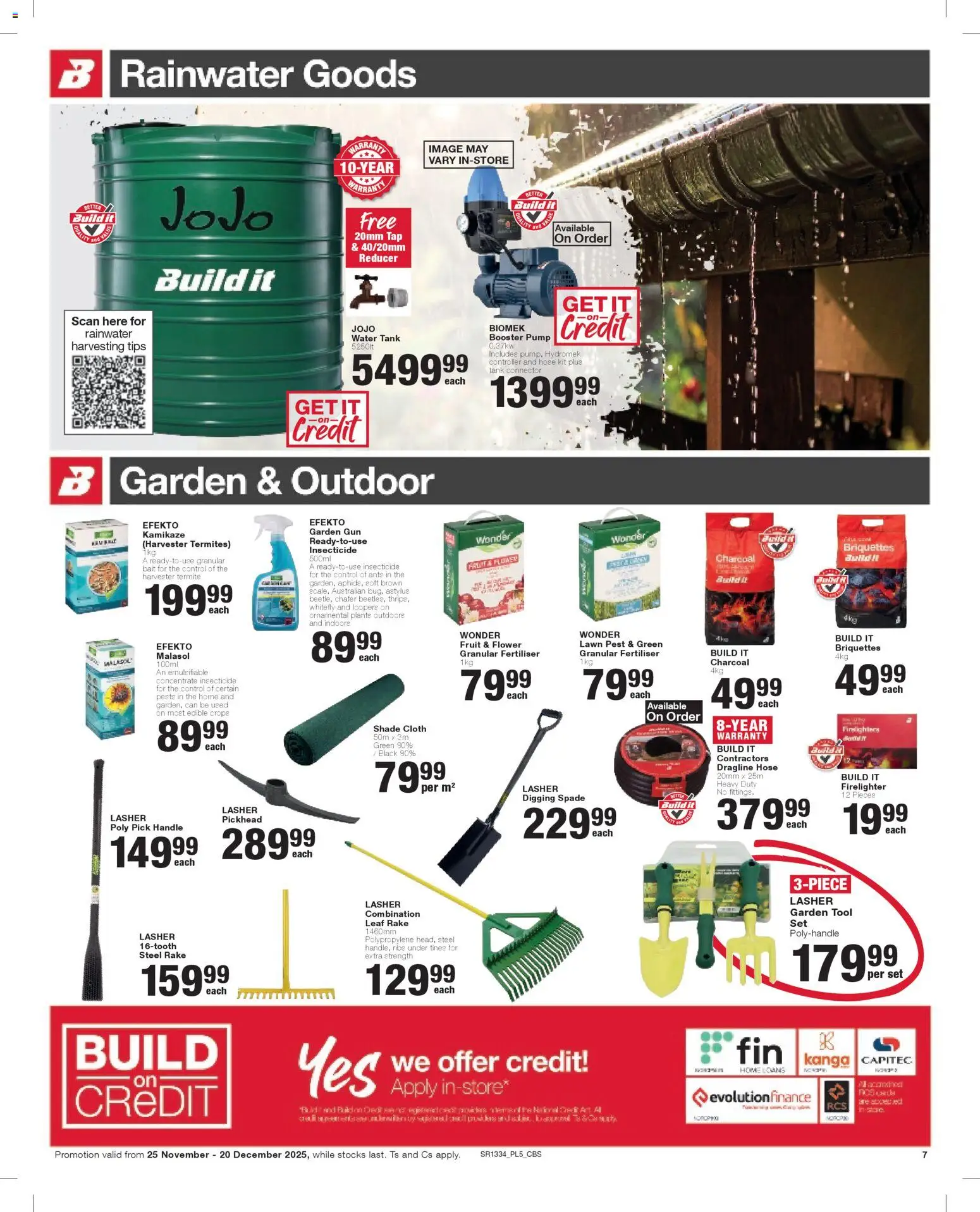 New Build It catalogue – valid from 25.11.2025 | Page: 7 | Products: Tank, Spade, Tap, Water