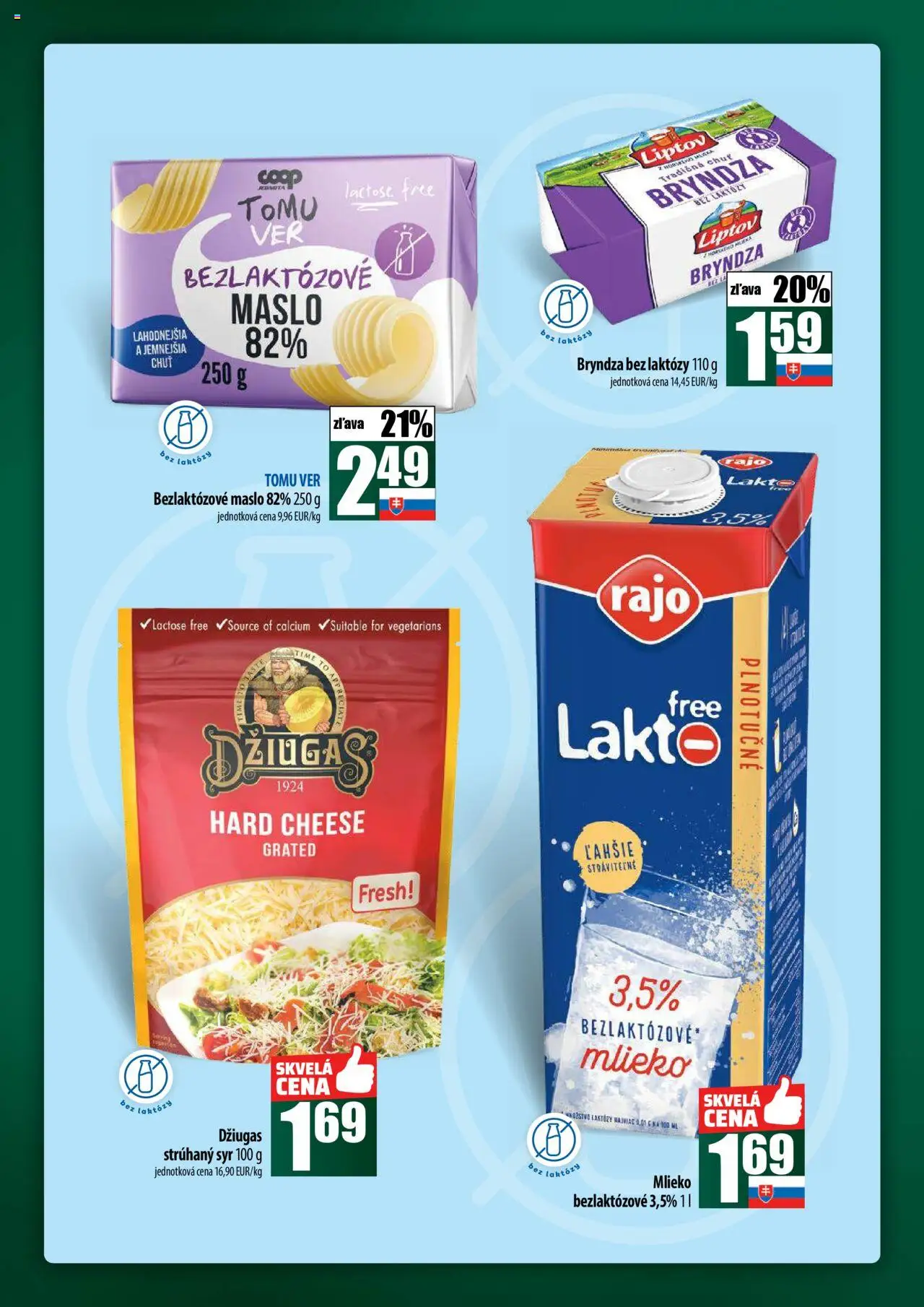 Nové COOP Jednota akcie – leták je platný od 16.10.2025 | Strana: 22 | Produkty: Maslo, Mlieko, Syr, Bryndza