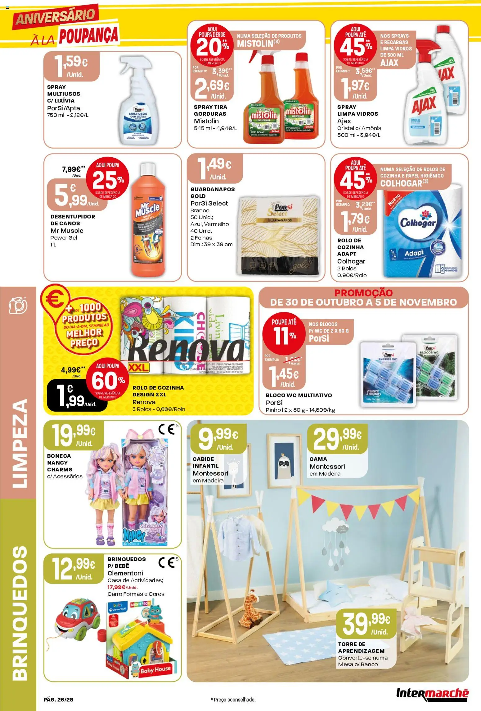 Intermarché Folheto Contact │ válido de 30.10.2025 | Página: 26 | Produtos: Papel higiénico, Banco, Guardanapos, Mesa