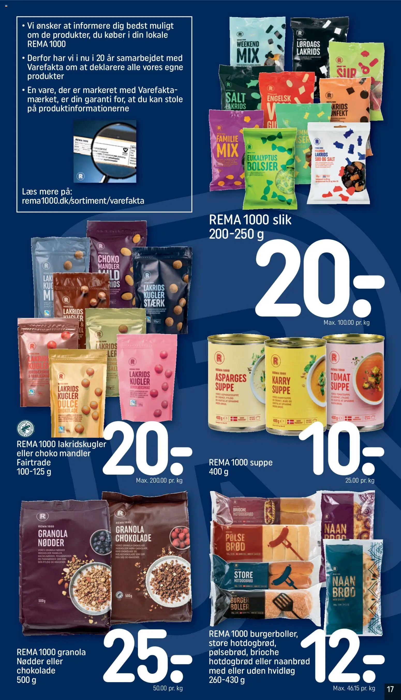 Rema 1000 tilbudsavis – gyldig fra 22.11.2025 | Side: 17 | Produkter: Chokolade, Slik, Hotdogbrød, Asparges