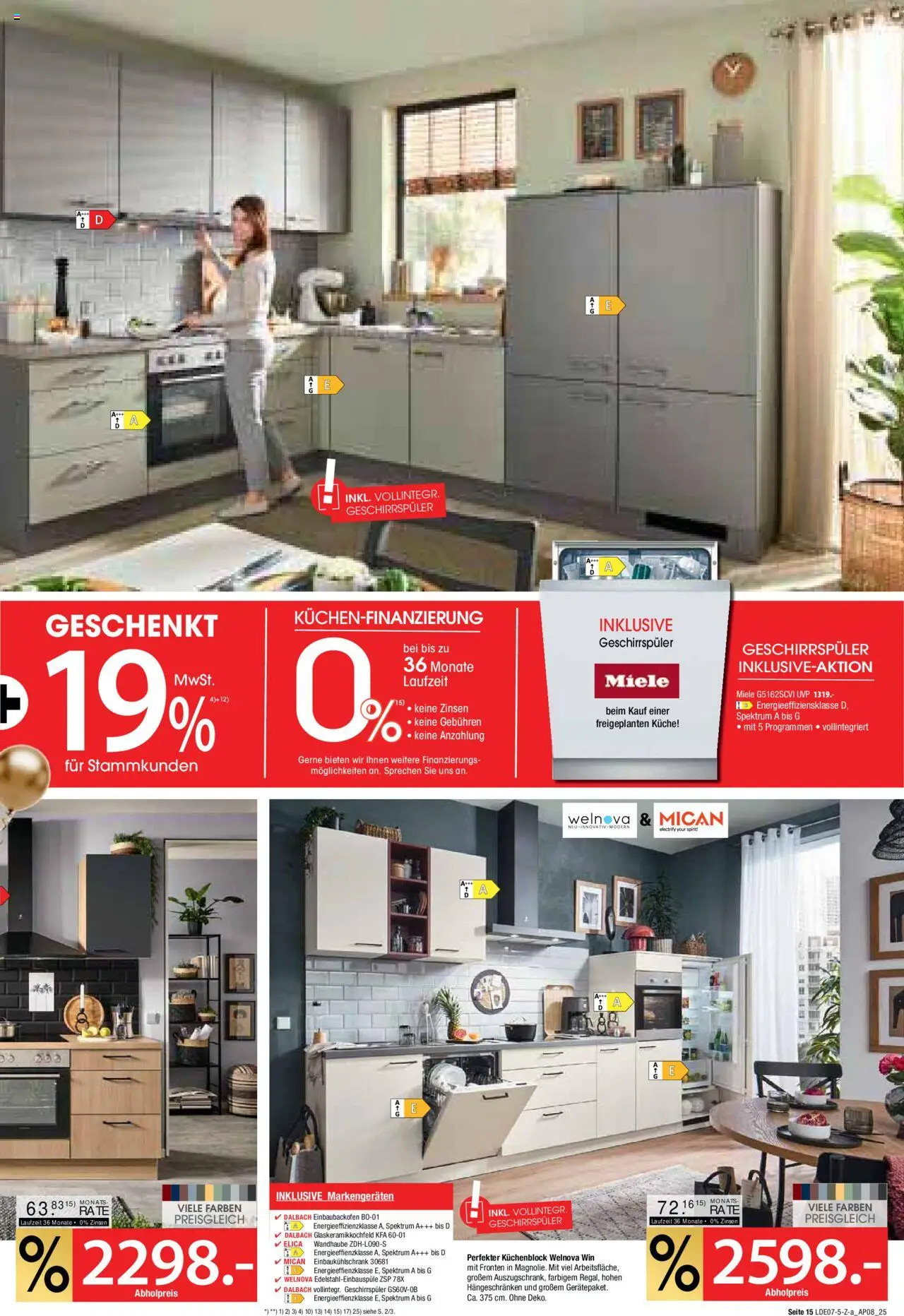 Zurbrüggen Mega- Event - gültig ab dem 21.07.2025 | Seite: 19 | Produkte: Miele, Geschirrspüler, Küchenblock, Küche