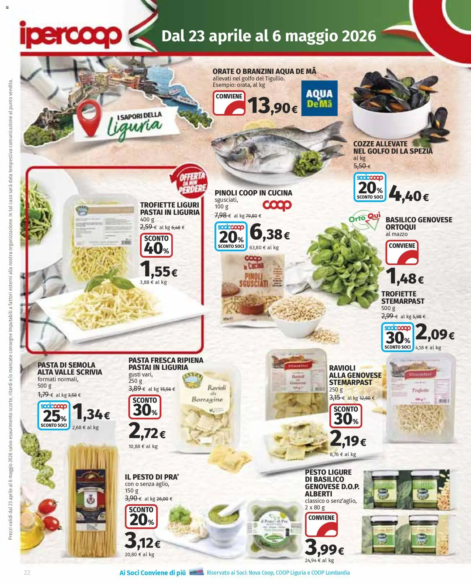 Volantino Ipercoop del 23.04.2026 | Pagina: 22 | Prodotti: Pasta, Pesto, Basilico, Ravioli