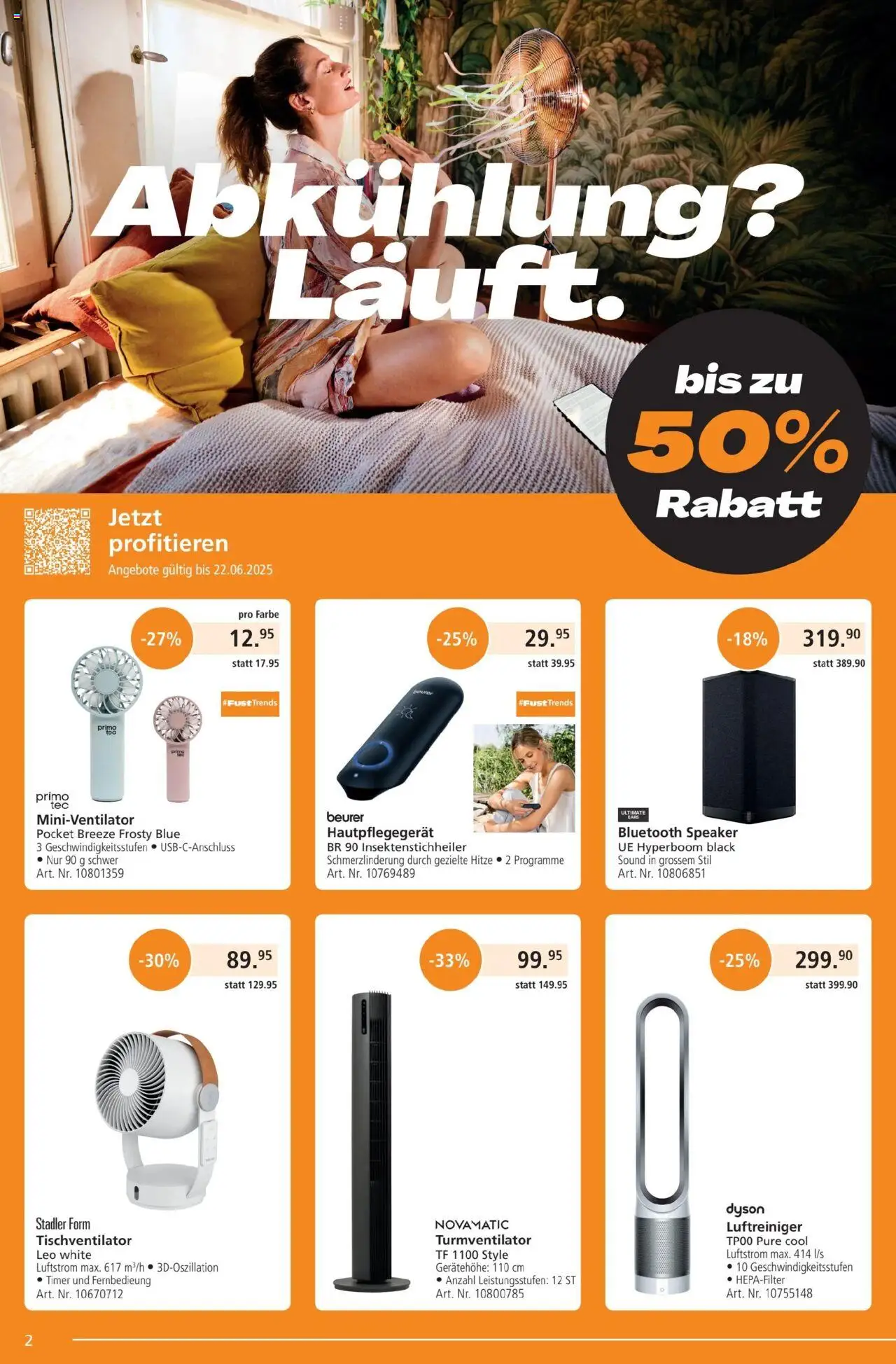 Fust Aktionen ab 26.05.2025 | Seite: 2 | Produkte: Turmventilator, Luftreiniger, Dyson