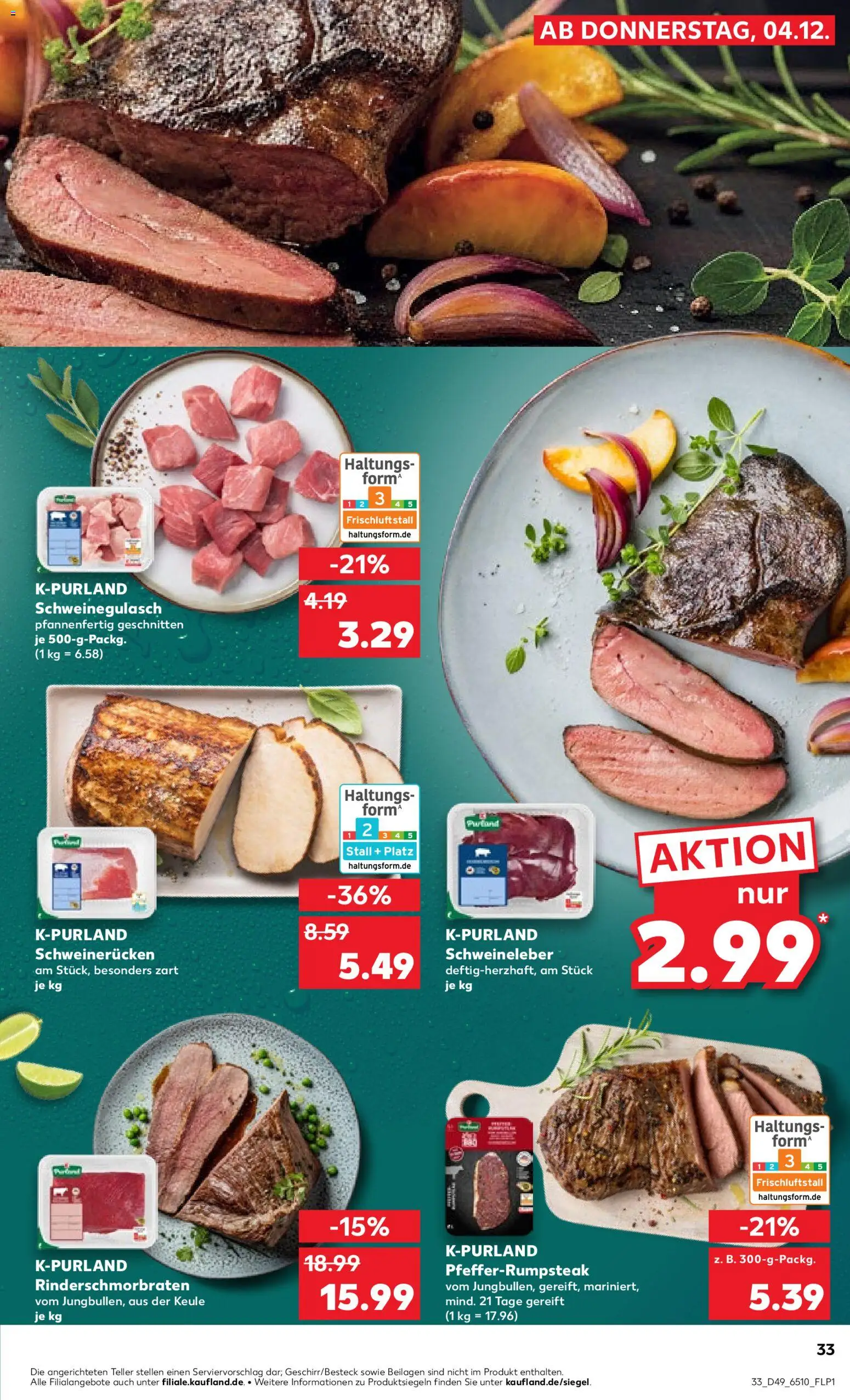 Kaufland prospekt Köln	 – gültig ab 07.12.2025 | Seite: 33 | Produkte: Schweinegulasch, Schweinerucken