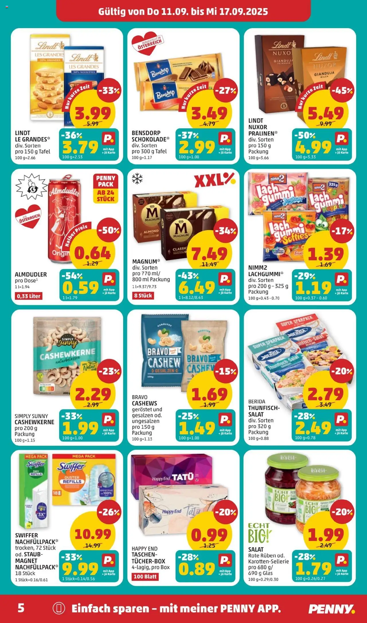 Penny Markt Flugblatt gültig ab 11.09.2025 | Seite: 5 | Produkte: Salat, Box, Milch, Joghurt