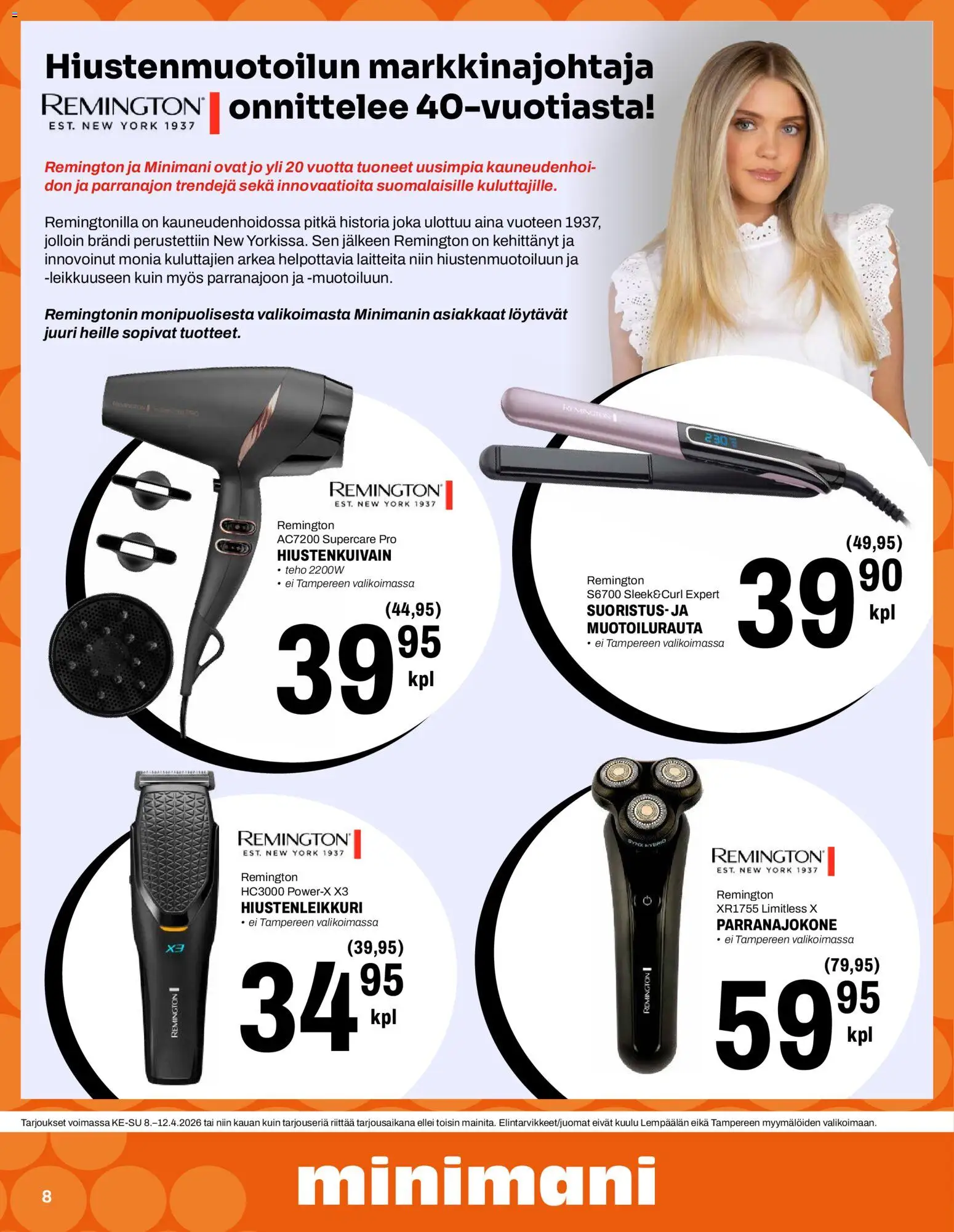 Minimani tarjoukset – voimassa 08.04.2026 alkaen | Sivu: 8 | Tuotteet: Parranajokone