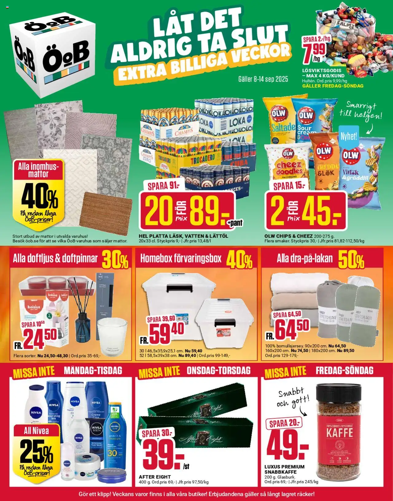 ÖoB reklamblad aktuell från 08.09.2025 | Sida: 1 | Produkter: Loka, Galler, Chips, Kaffe