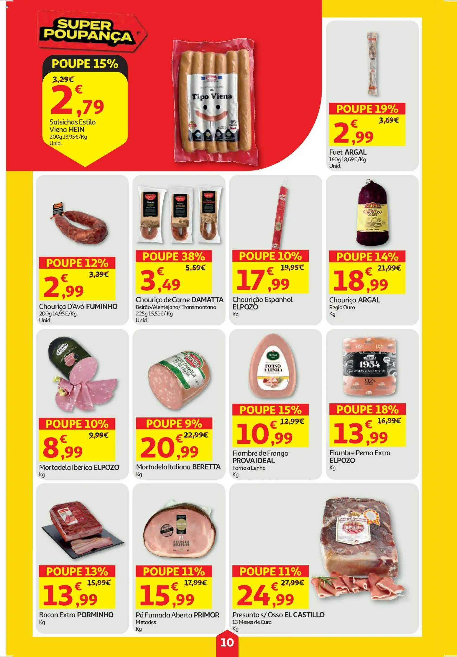 Auchan folheto │ válido de 15.01.2026 | Página: 10 | Produtos: Bacon, Frango, Presunto, Pá