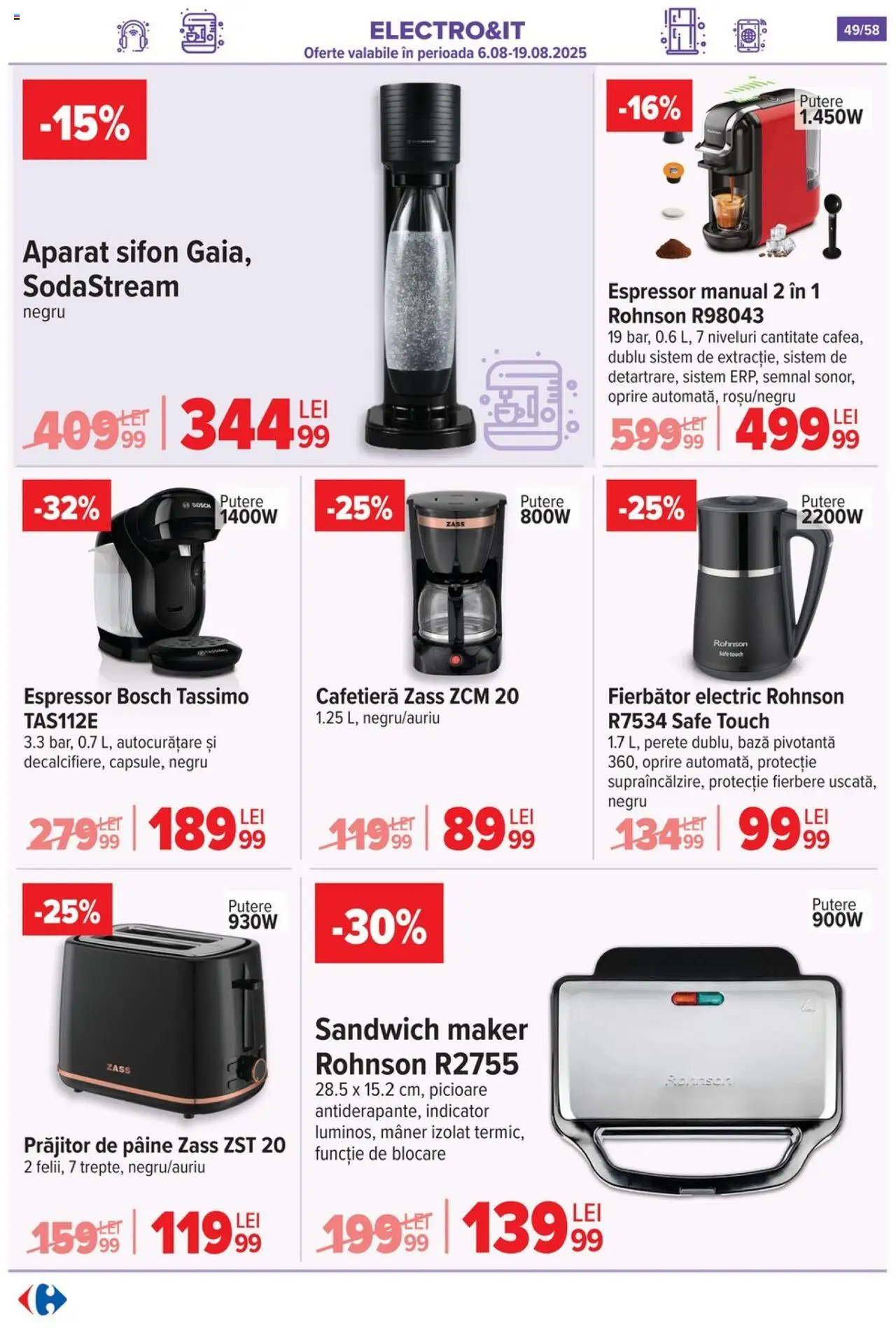 Catalog Carrefour – valabil de la 06.08.2025 | Pagină: 50 | Produse: Espressor, Cafetieră, Mâner, Pâine
