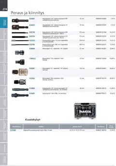 Makita-mainoslehti voimassa 24.03.2026 alkaen | Sivu: 274 | Tuotteet: Monitoimikone, Käsineet