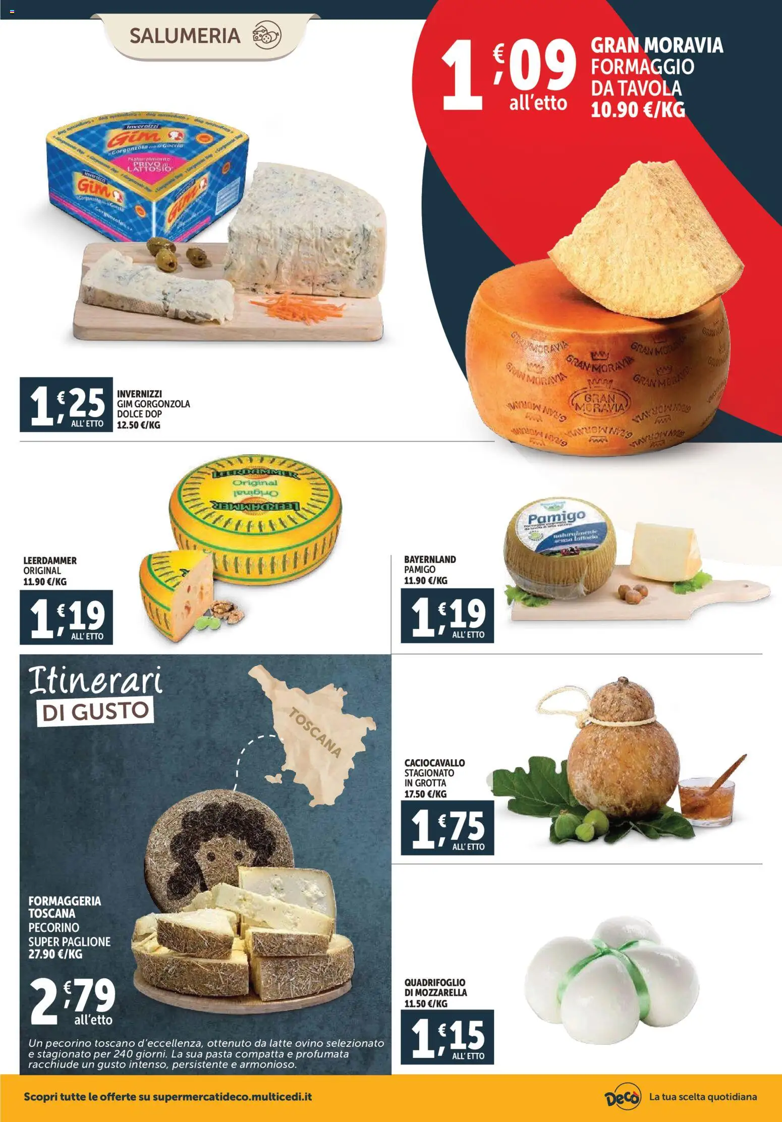 Volantino Decò del 20.11.2025 | Pagina: 2 | Prodotti: Mozzarella, Pasta, Gorgonzola, Pecorino