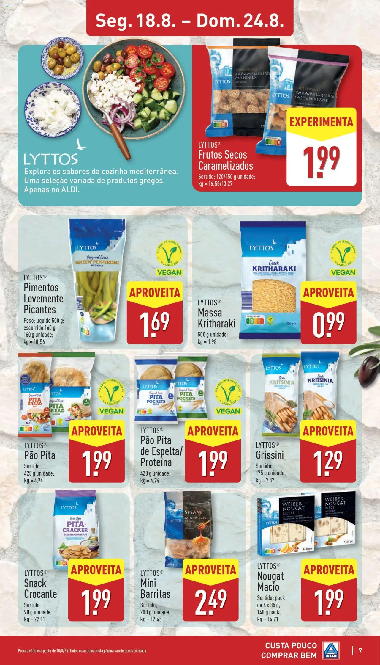 Aldi folheto │ válido de 18.08.2025 | Página: 7 | Produtos: Pão, Massa, Proteina