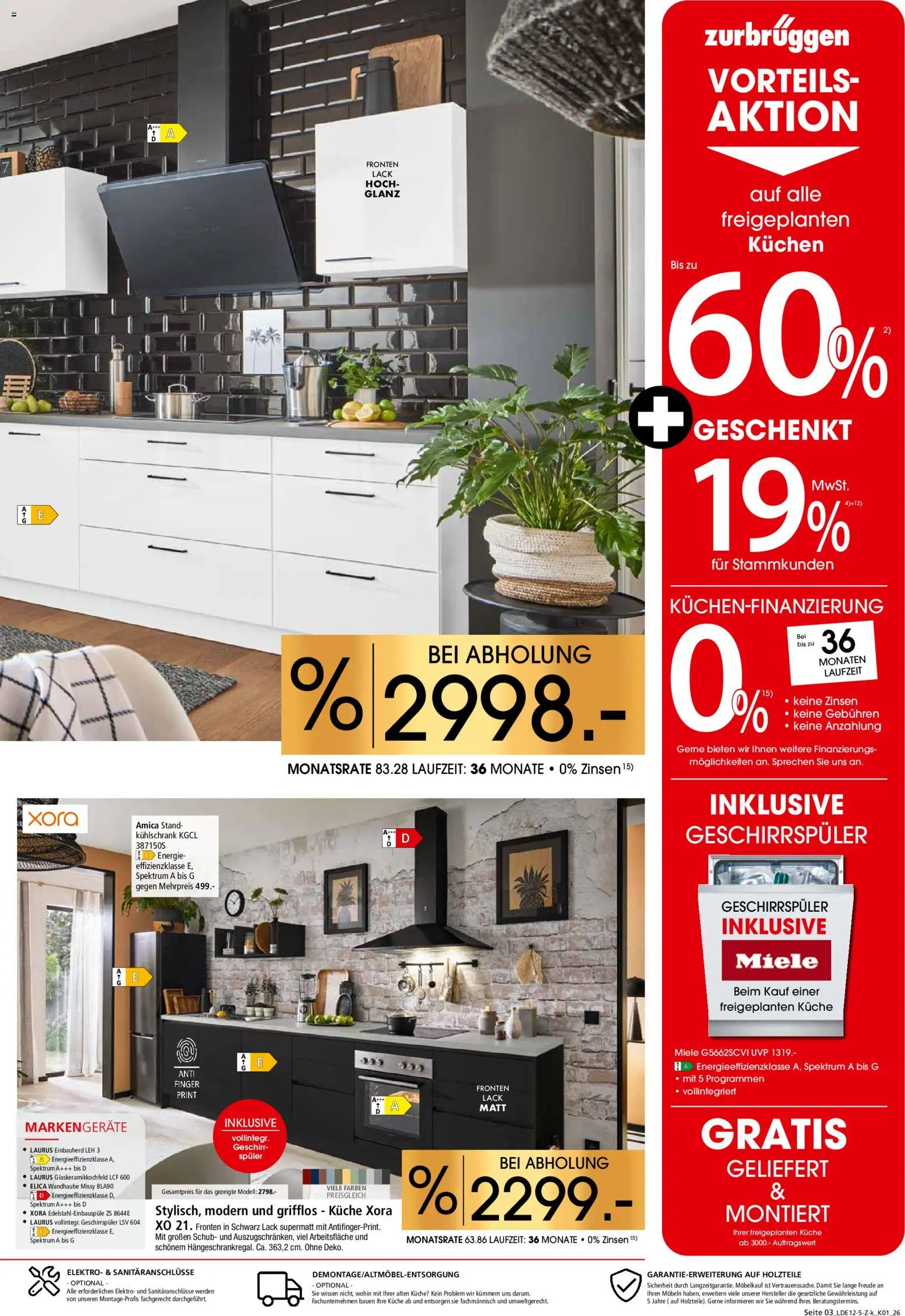 Zurbrüggen  Küchen-Spezial – gültig ab 13.12.2025 | Seite: 3 | Produkte: Geschirrspüler, Küche, Kühlschrank, Kuchen