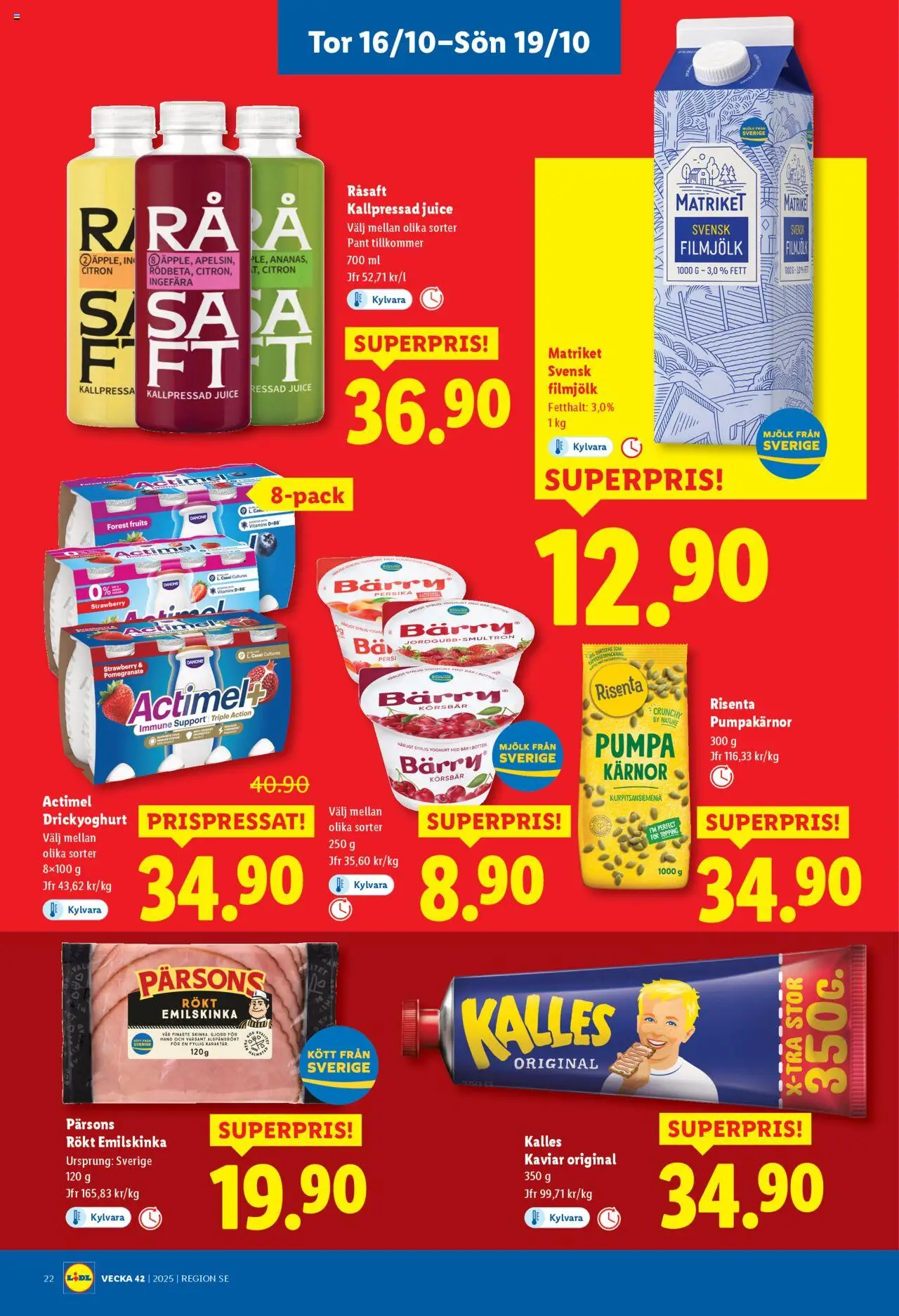Lidl reklamblad aktuell från 13.10.2025 | Sida: 26 | Produkter: Yoghurt, Körsbär, Citron, Pumpa