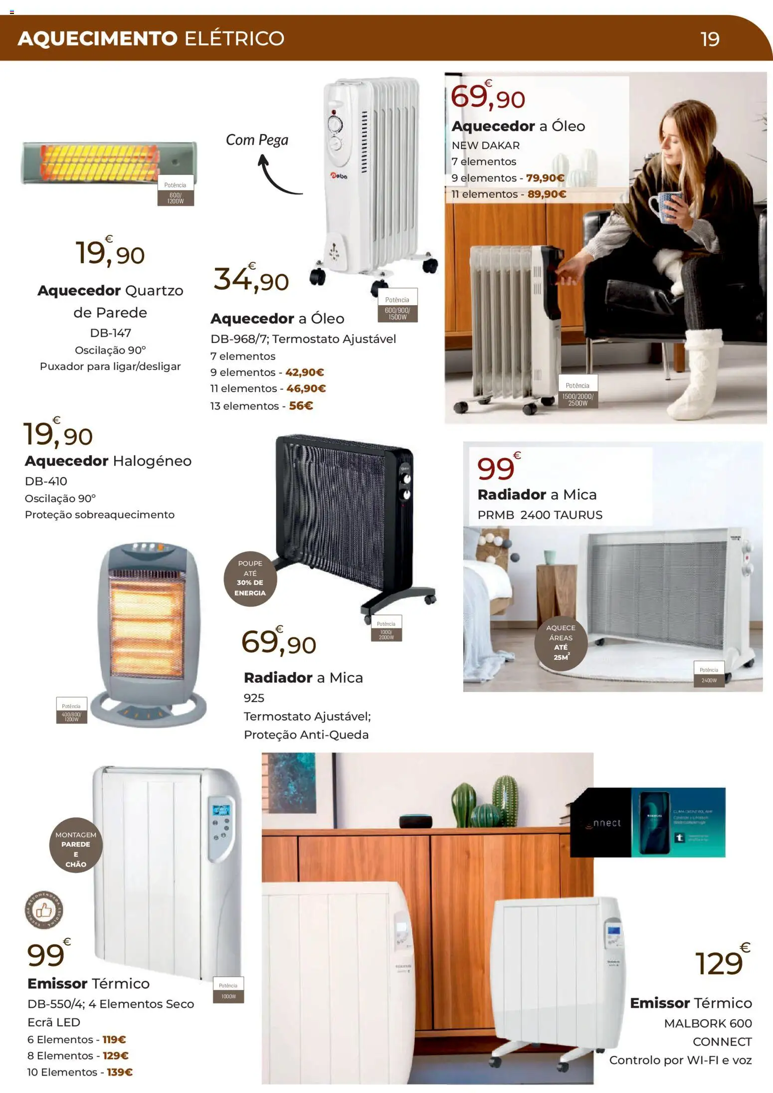 E.Leclerc Especial Aquecimento Lordelo │ válido de 20.10.2025 | Página: 19 | Produtos: Aquecedor, Radiador, Óleo