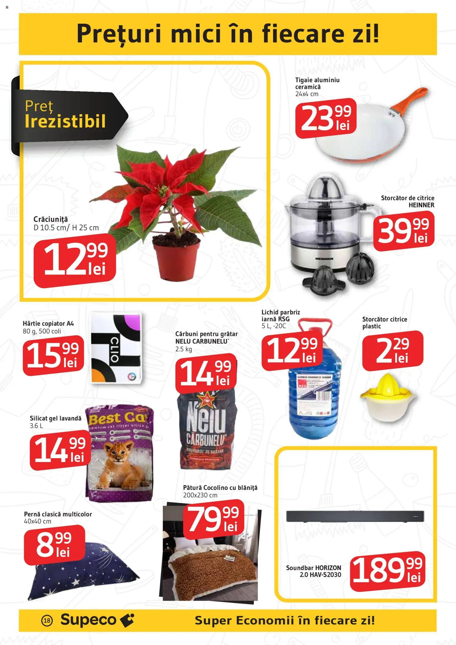Noul catalog Supeco – valabil de la 27.11.2025 | Pagină: 18 | Produse: Tigaie, Pernă, Grătar, Mici