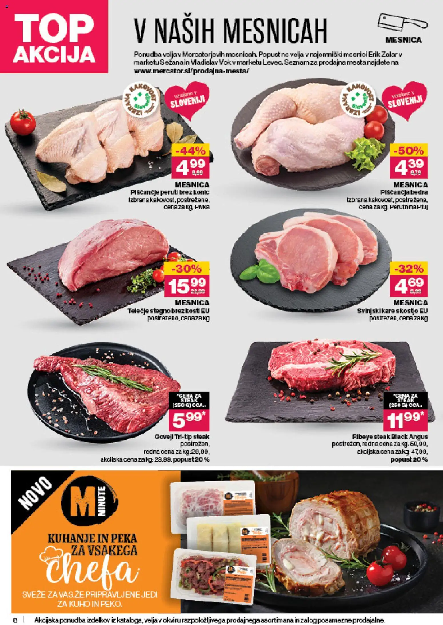 Novi Mercator katalog ponudbe – veljaven od 06.11.2025 | Stran: 8 | Izdelki: Piščančja bedra