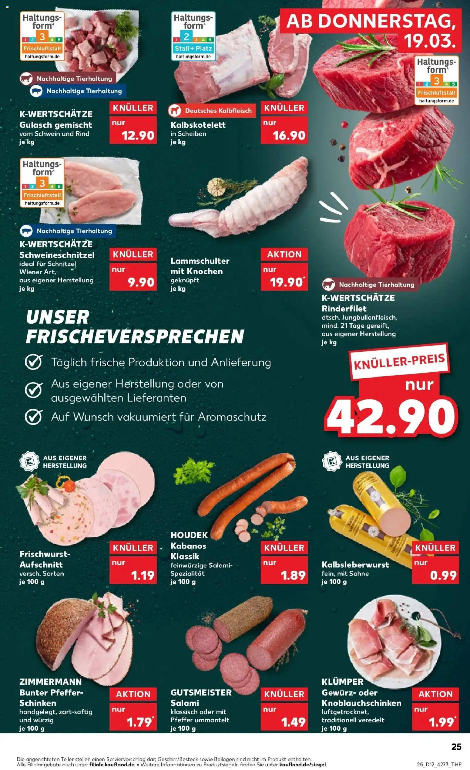 Kaufland Prospekt Garbsen	 – gültig ab 19.03.2026 | Seite: 25 | Produkte: Rinderfilet, Pfeffer, Salami, Sahne