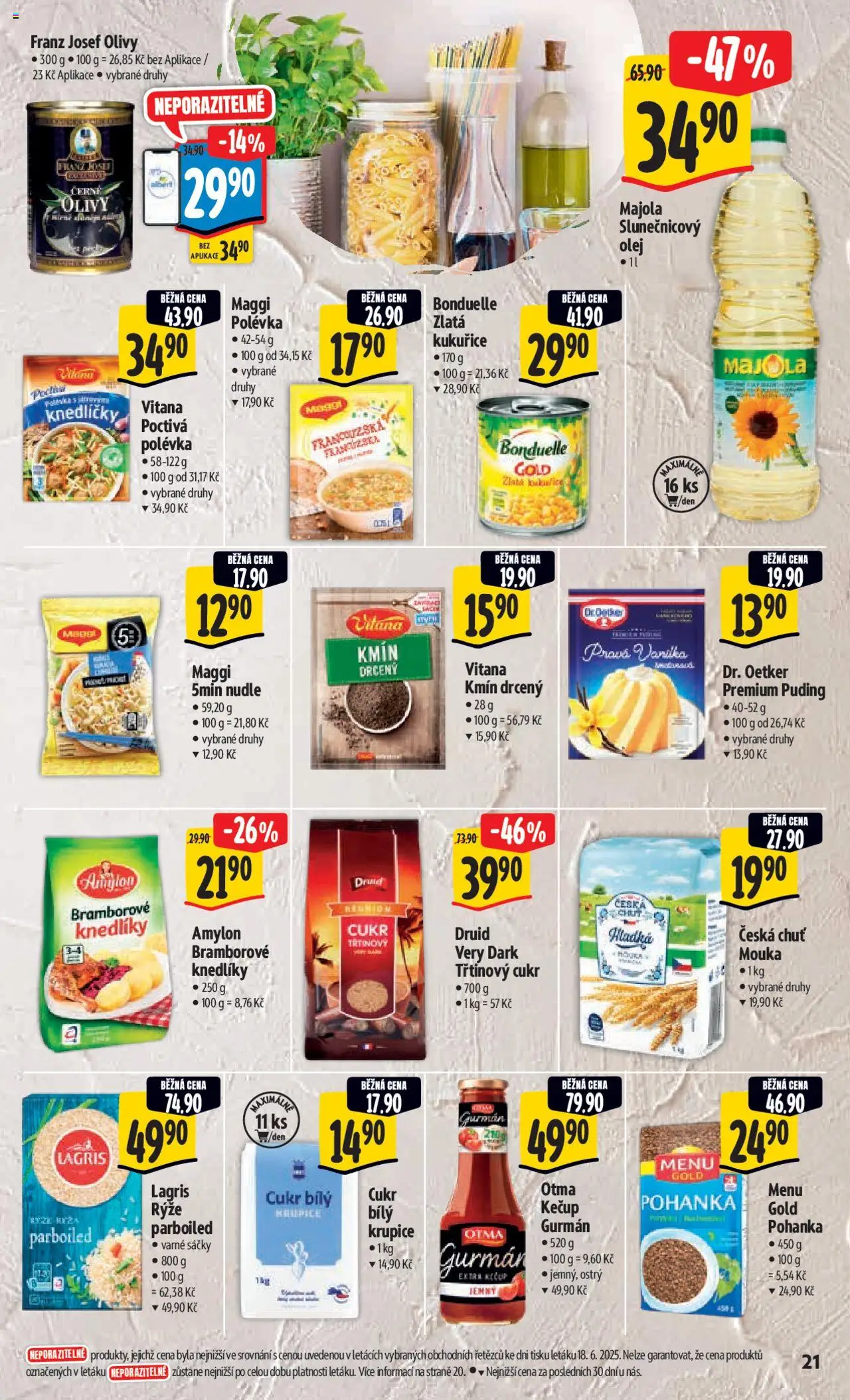 Albert leták - Hypermarket od 25.06.2025 | Strana: 30 | Produkty: Krupice, Rýže parboiled, Kečup Gurmán Otma, Olivy