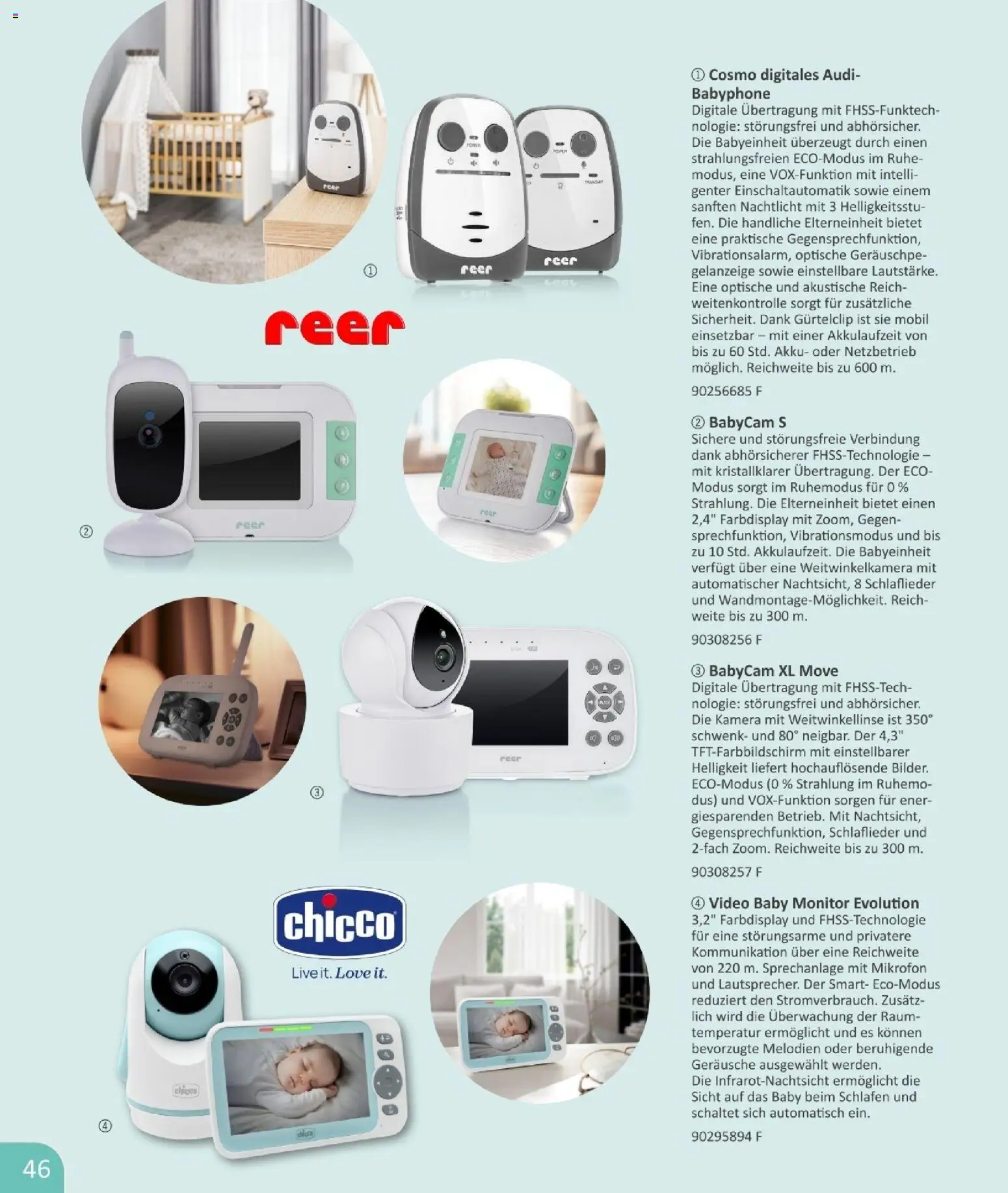 Vedes  Babykatalog  – gültig ab 01.01.2026 | Seite: 46 | Produkte: Mikrofon, Nachtlicht, Monitor, Video